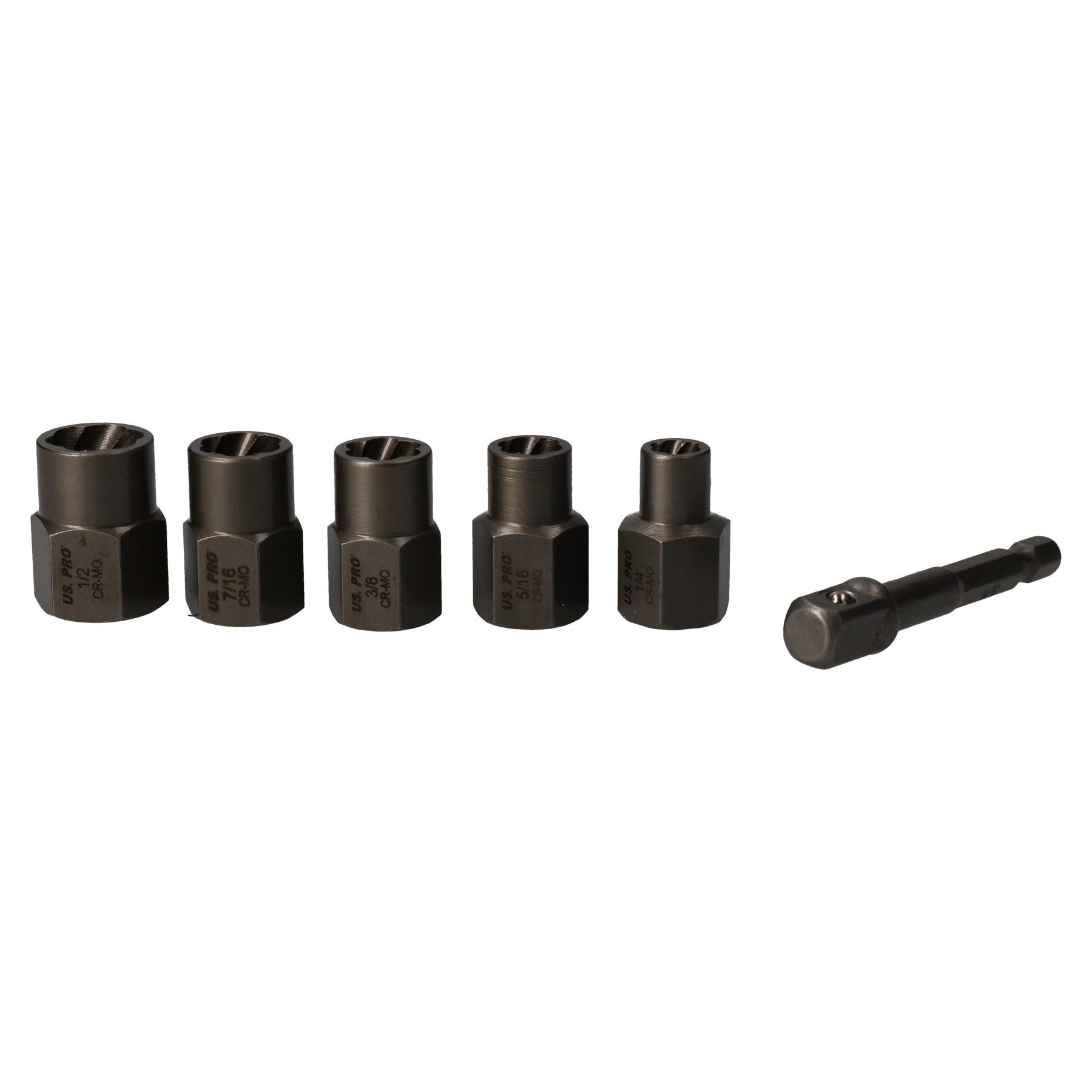 6-tlg. 3/8 Zoll Antriebs- oder Bohrbolzenausdreher-Set, Radsicherungsmuttern-Entferner-Set, 6 mm – 12,7 mm
