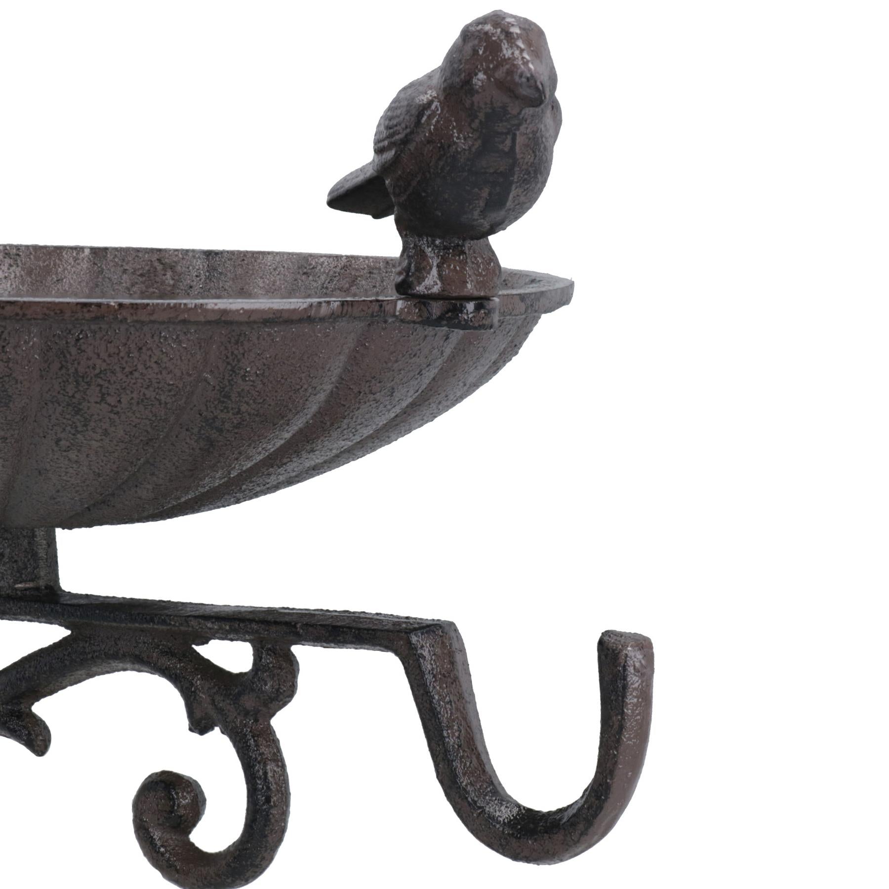 Wandhalterung Vogelbad Gusseisen Futterspender Ornament Garten Feature Statue Zaun