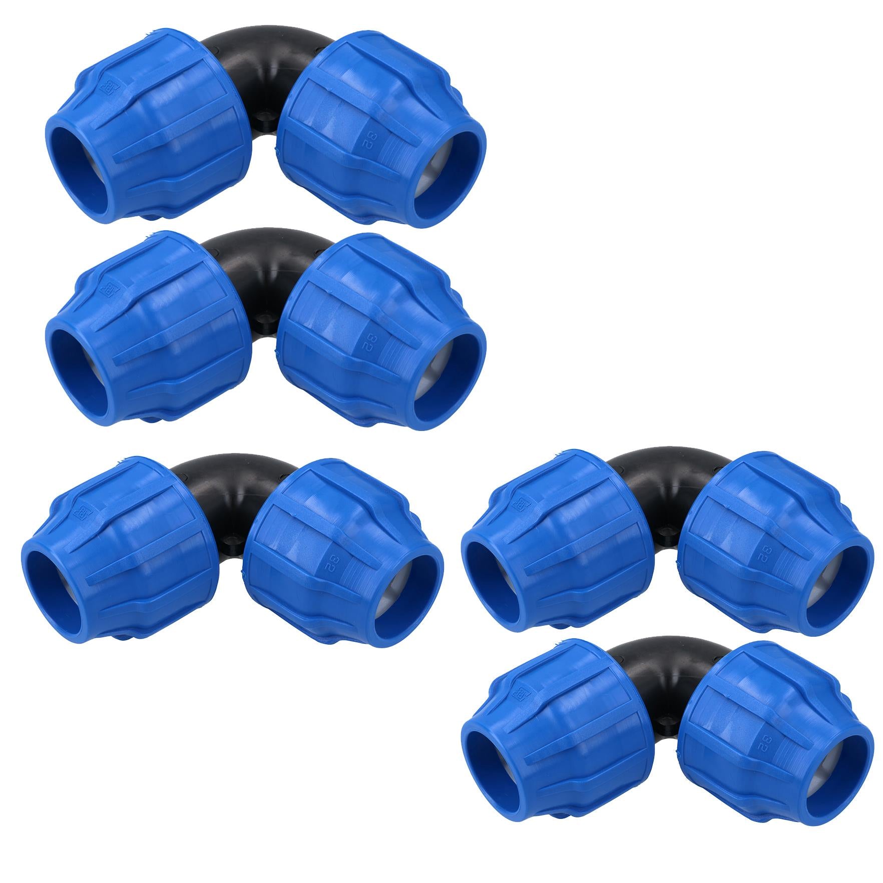 32 x 32 mm MDPE-Winkelstück, 90 Grad, Kompressionskupplung, Anschlussstück