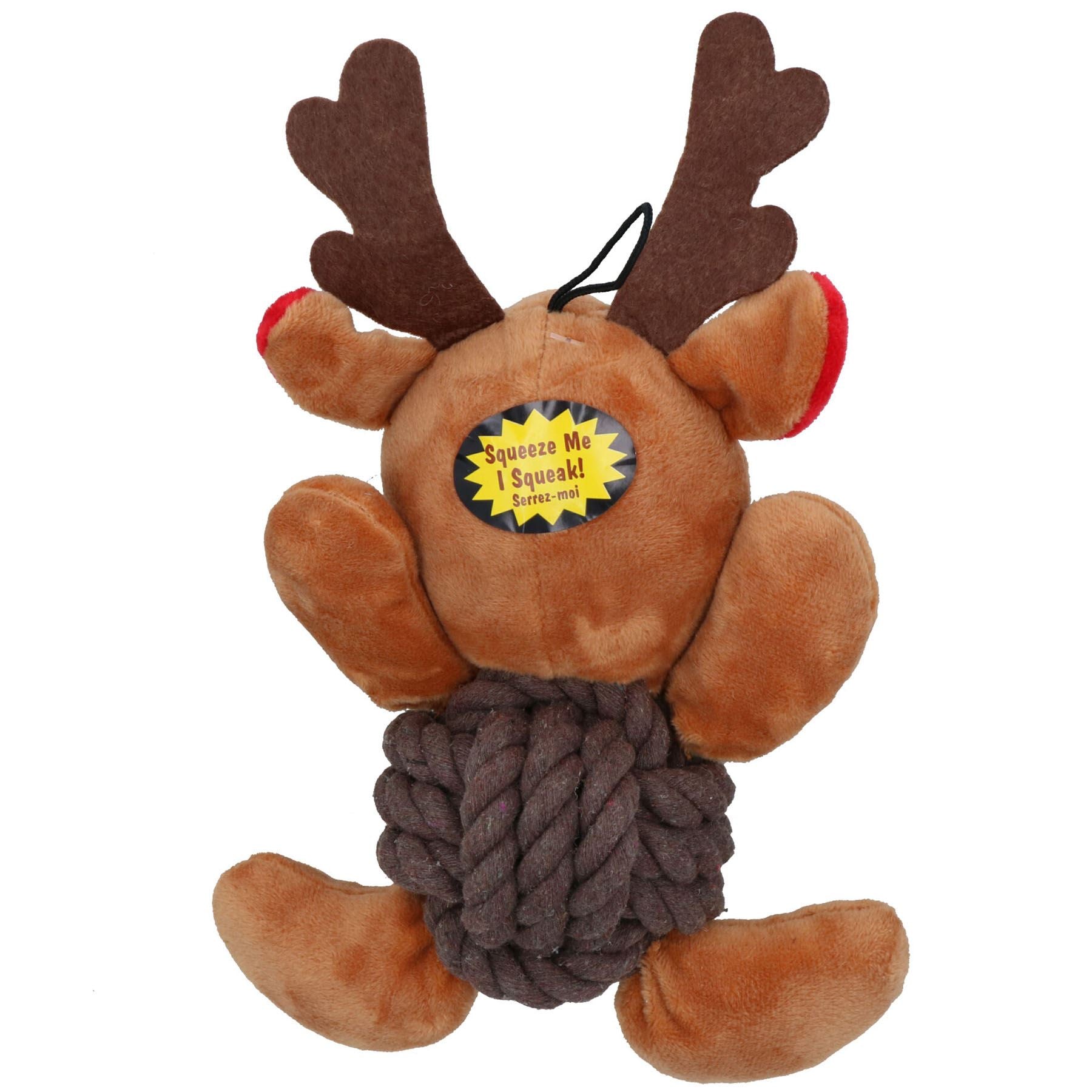 Jouet en peluche couinant en forme de renne pour chien, cadeau de Noël