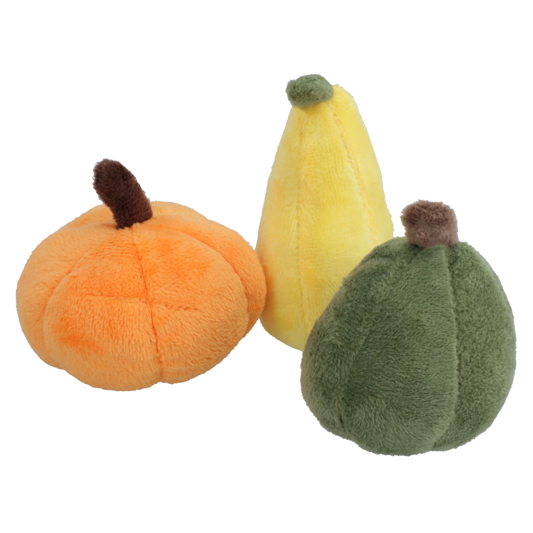 Lot de 3 petits jouets en peluche pour chien et chiot, cadeau d'Halloween, mini citrouille qui couine