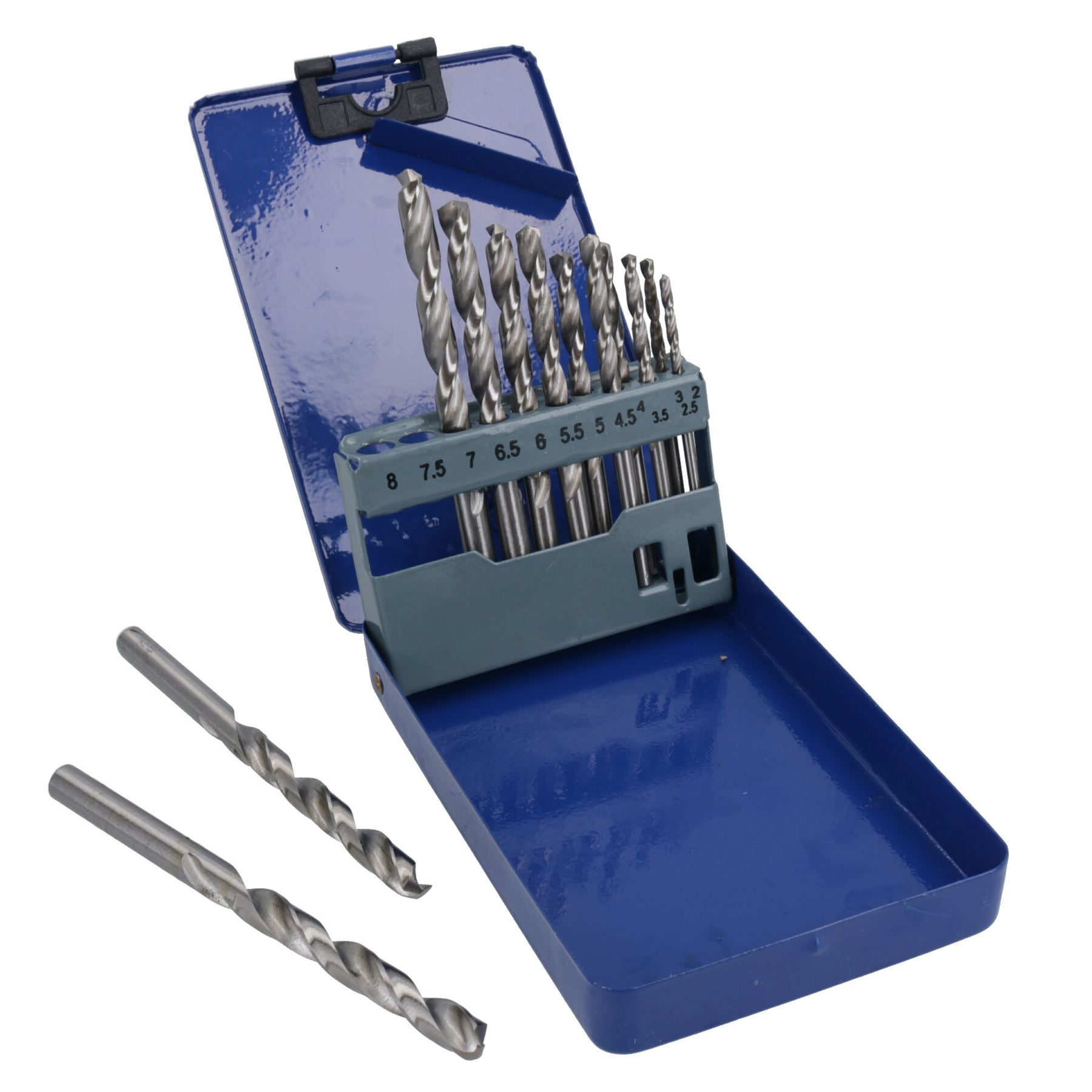 13-teiliges HSS-G-Bohrer-Set mit metrischen Schlitzbohrern für Metall, Kunststoff und Kupfer, 2–8 mm