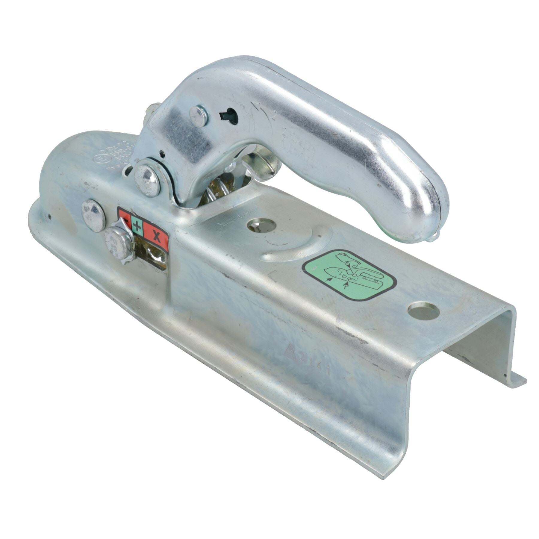 Attelage de remorque non freiné en acier pressé de 50 mm pour boîte de 60 mm, charge maximale de 750 kg