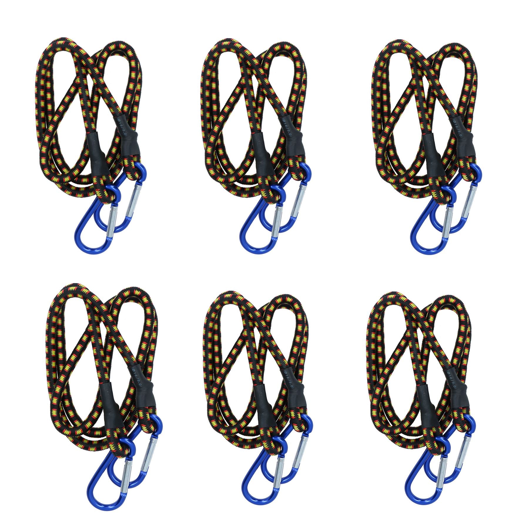 Sangle élastique de 48 po avec mousquetons en aluminium et support de fixation pour attache à crochet