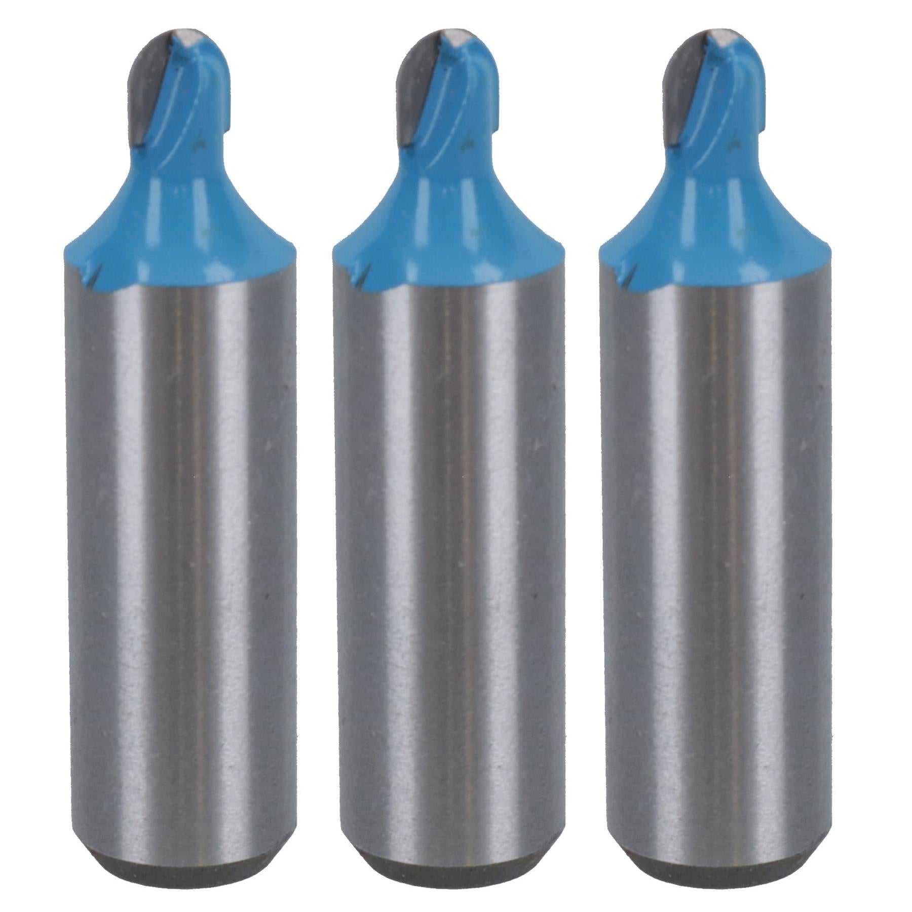 Lot de 3 fraises à défoncer TCT Cove Box 6 mm D 3,2 mm Rayon de coupe Outil de coupe Tige 1/2"