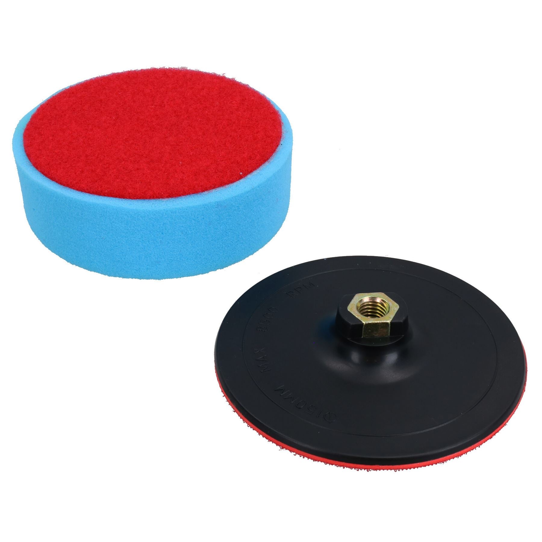 150 mm Klett-Poliermoppköpfe mit M14 x 2 Stützteller, 6 Stück