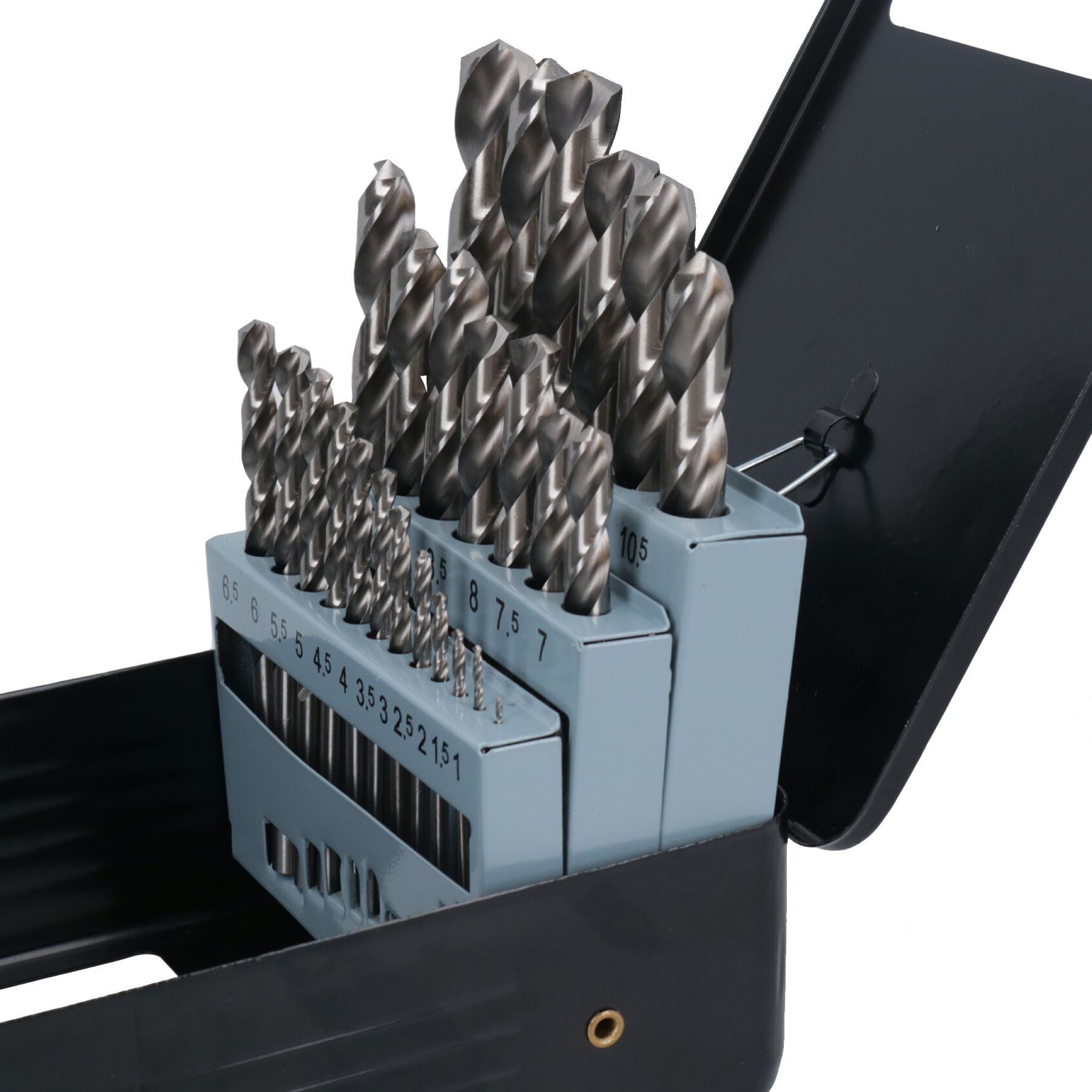 25-teiliges HSS-G-Bohrer-Set mit metrischen Schlitzbohrern für Metall, Kunststoff und Kupfer, 1 mm – 13 mm