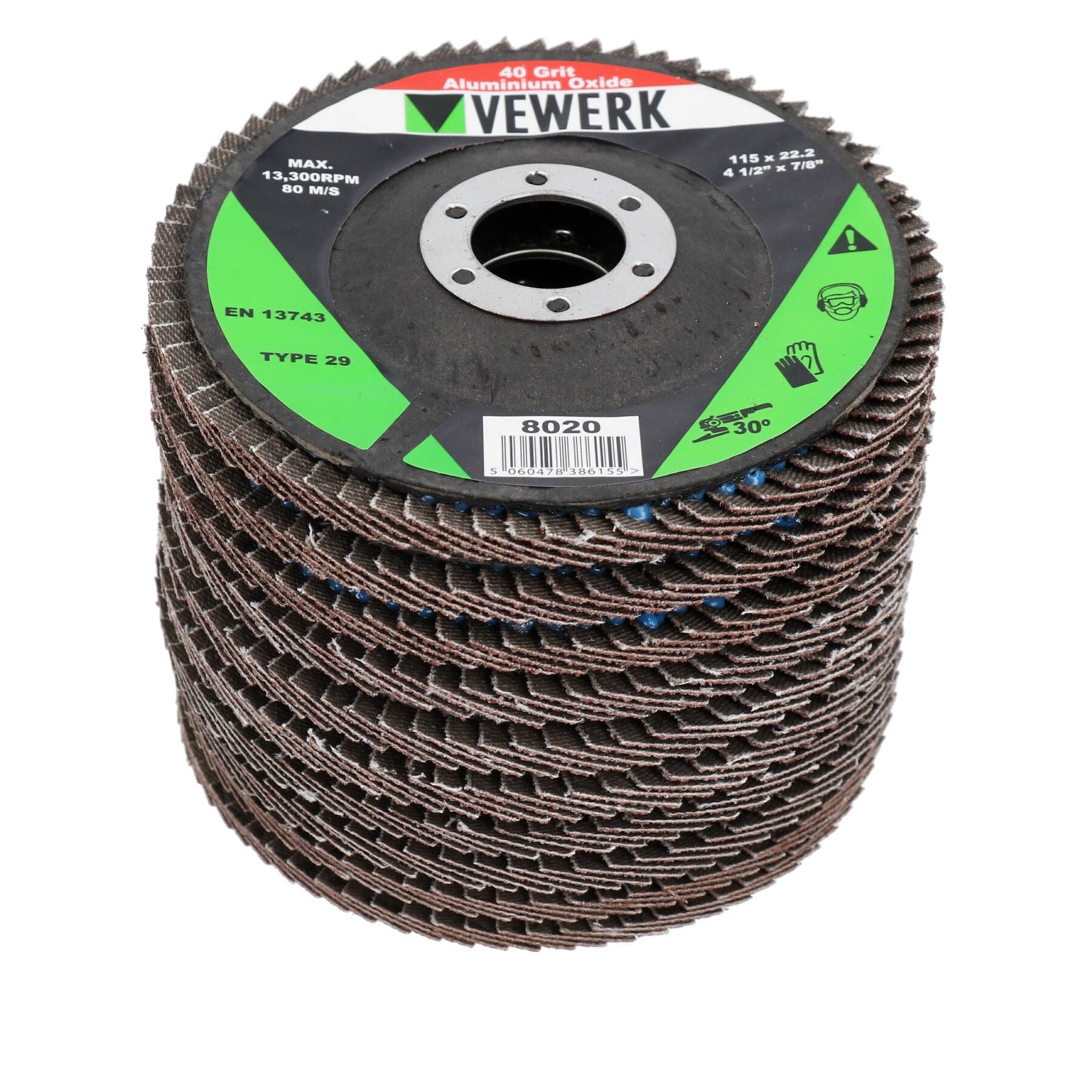 4-1/2" 115 mm Lamellen-Flachscheiben mit gemischter Körnung zum Entfernen und Schleifen von Winkelschleifern