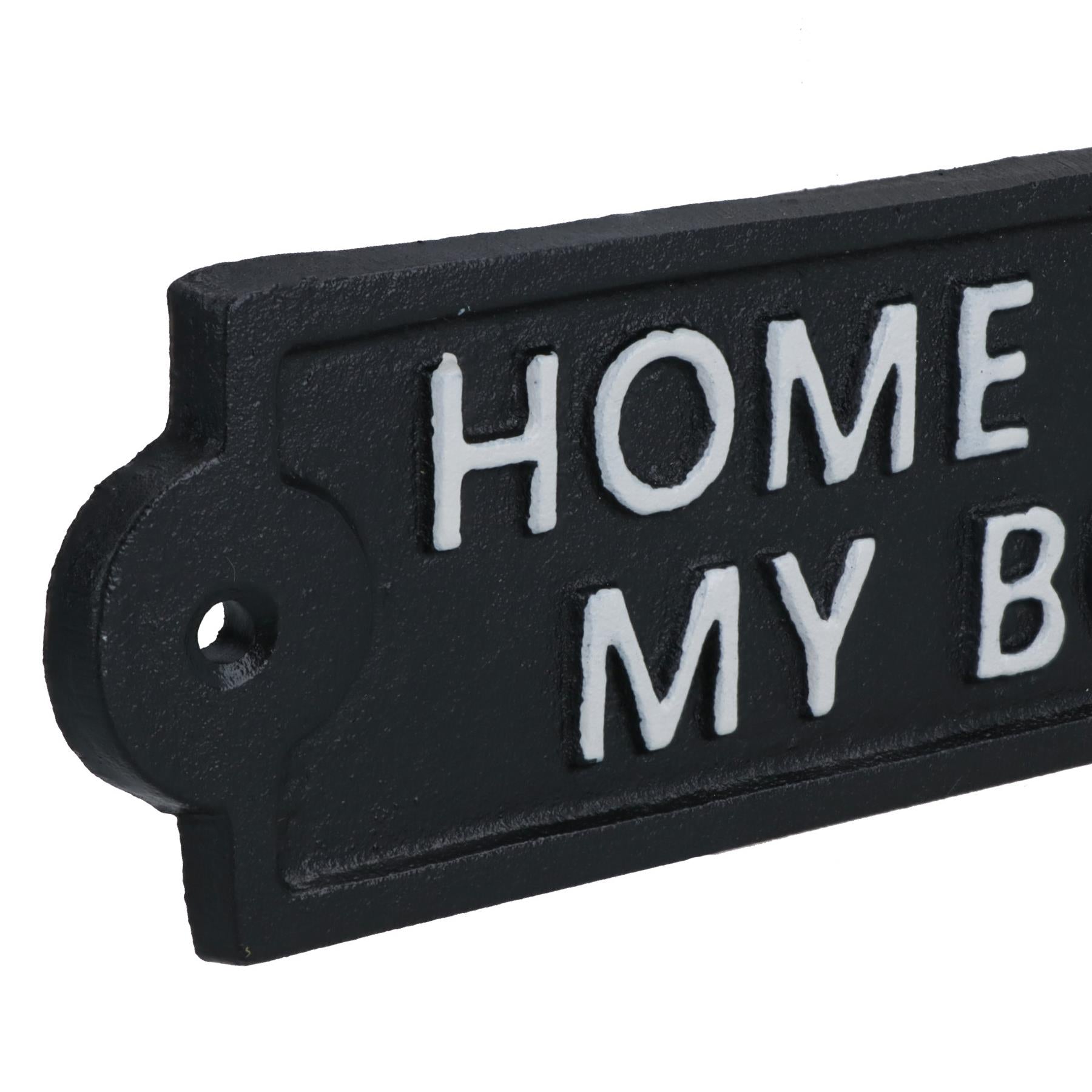 Home Is Where My Boys Are Cast Iron Sign Plaque Wall Door Fence Post House