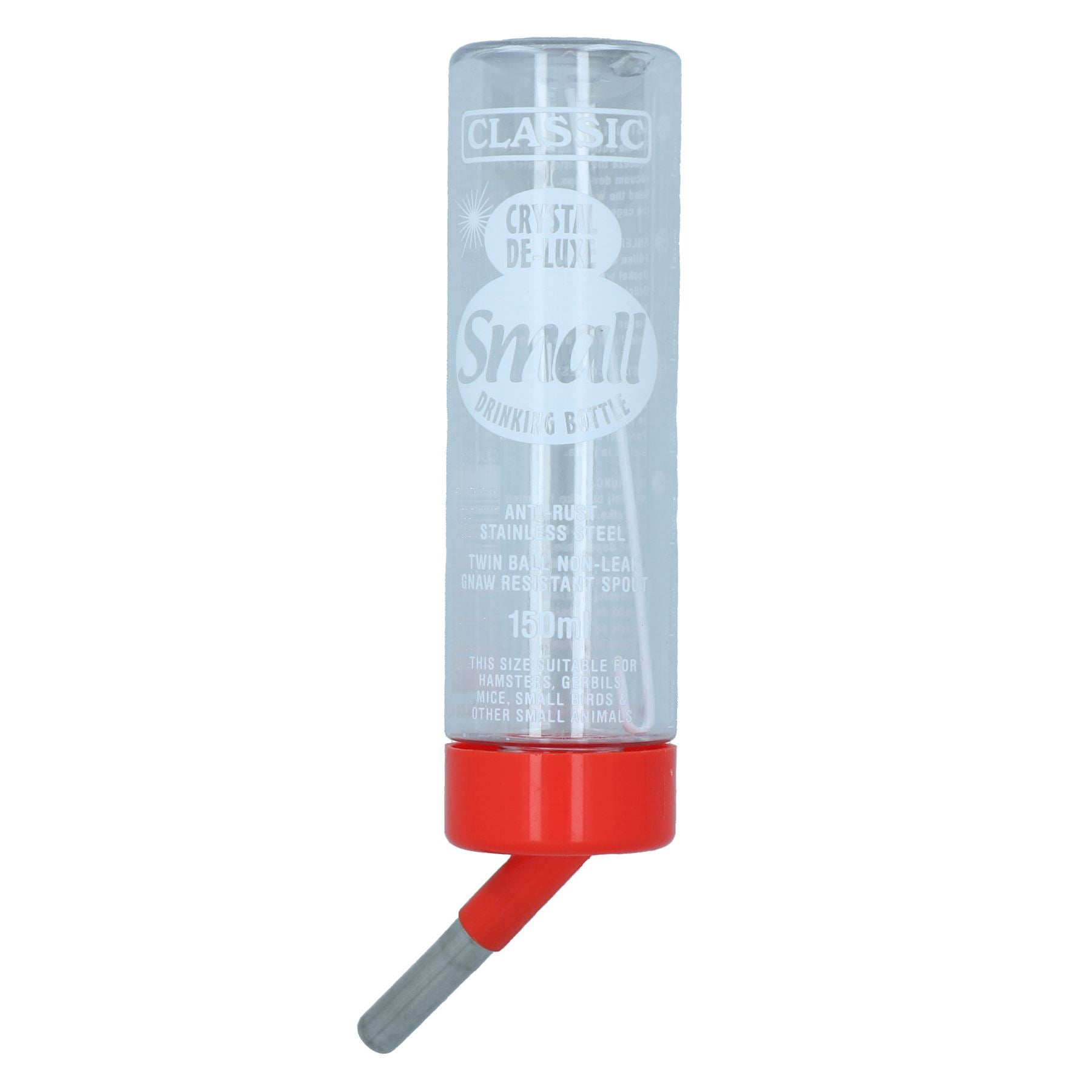 Bouteille d'eau antirouille à double boule résistante aux rongements pour hamster et gerbille de 150 ml