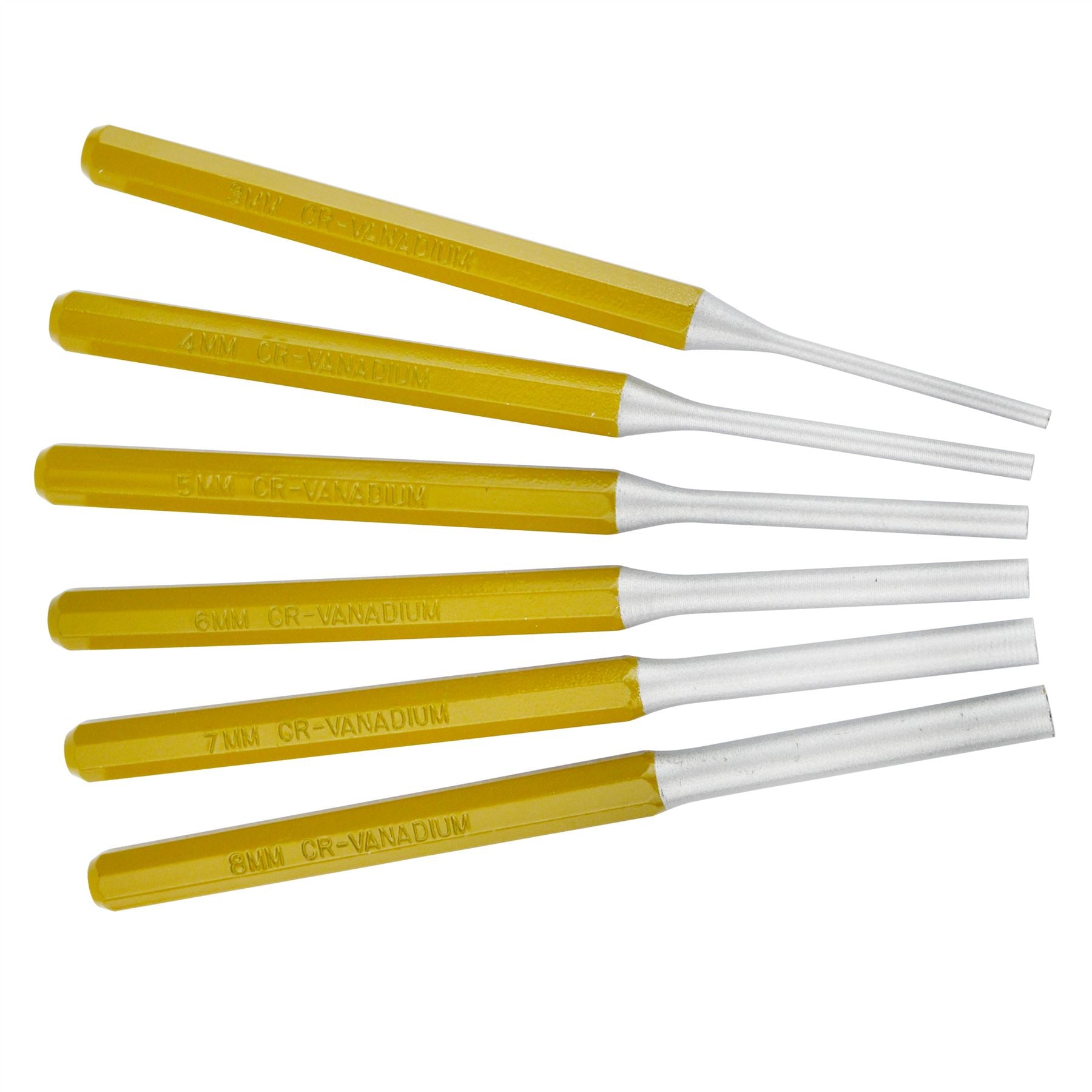 6-teiliger Splintentreiber 3 - 8 mm Satz 6" (150 mm) Chrom-Vanadium TE714