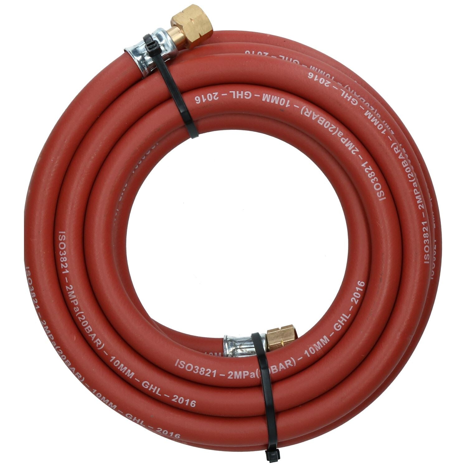 Tuyau en caoutchouc simple pour acétylène, coupe et soudage de tuyaux, 10 m, 3/8 po, BSP, gaz