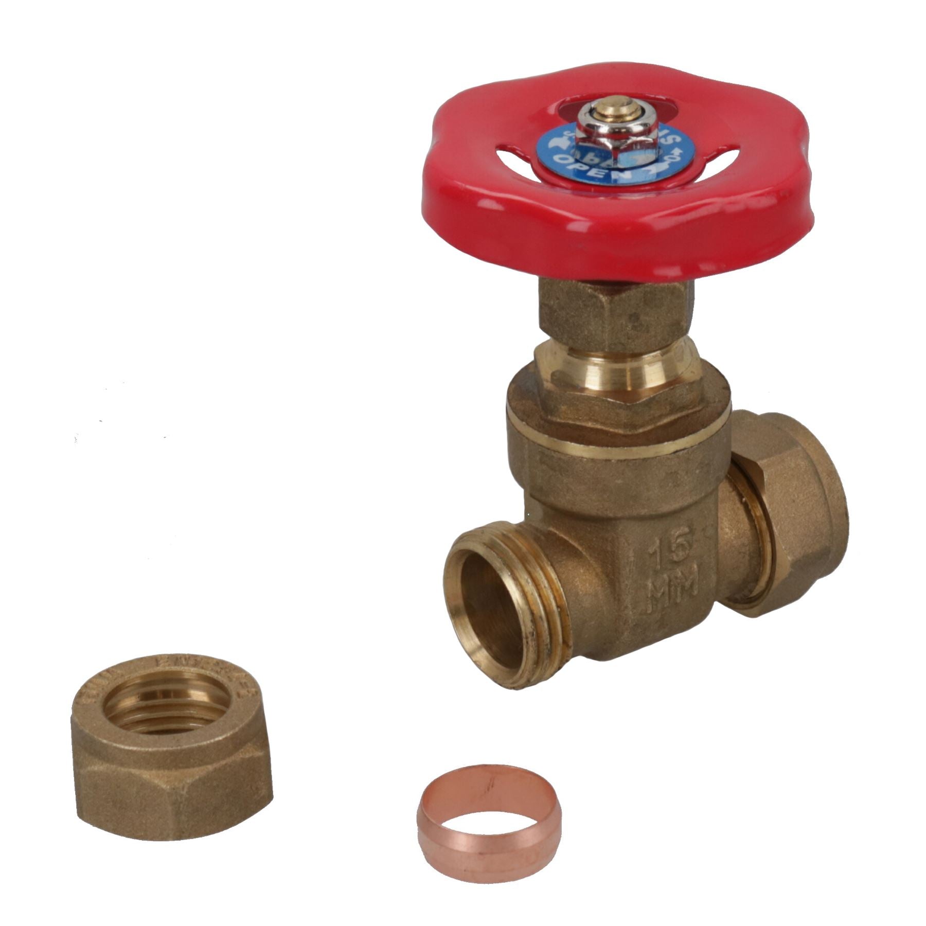 Isolateur de vanne à gaz pour tuyau en cuivre de 15 mm, connecteur de plomberie pour robinet de gaz marche/arrêt