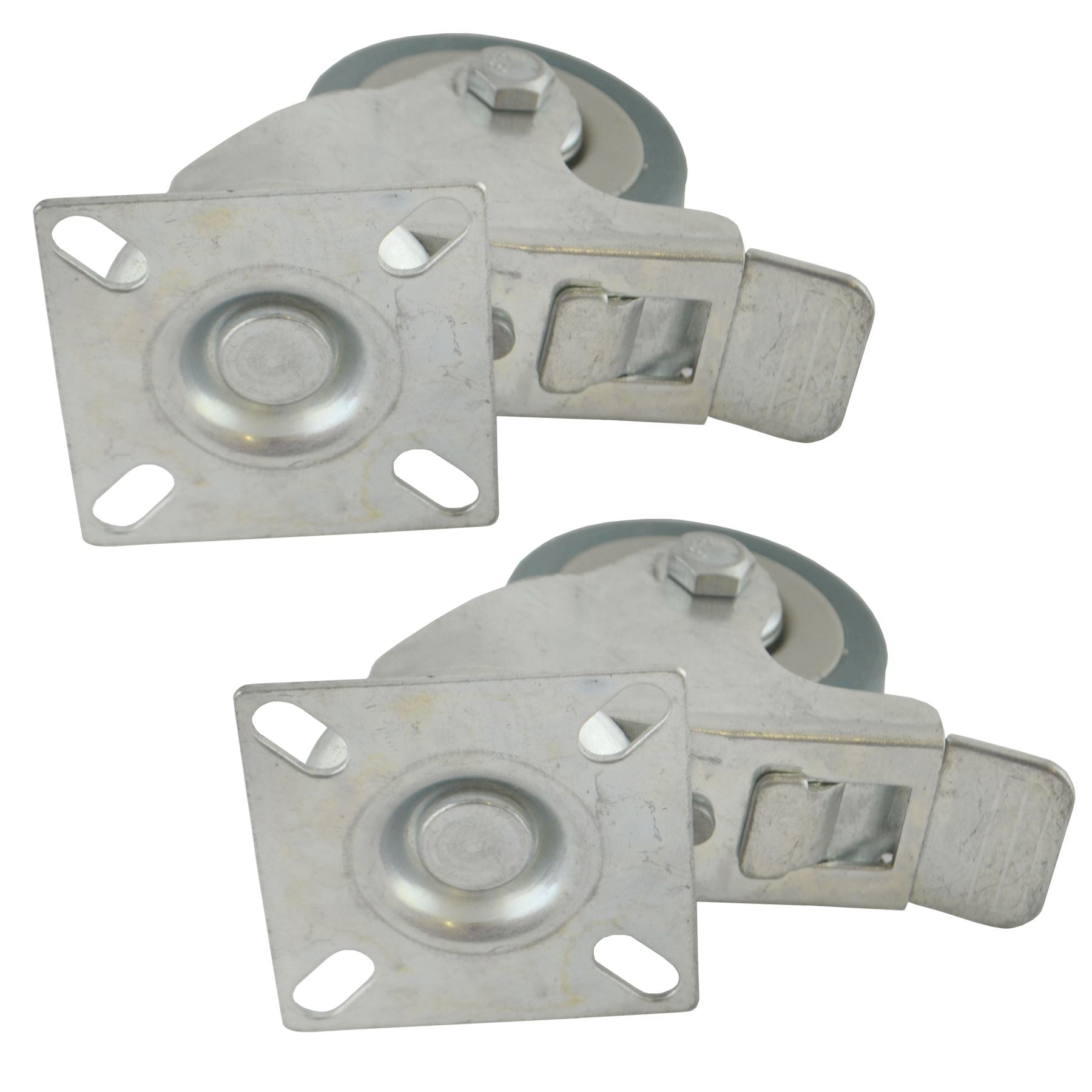 Roulettes pivotantes à frein de 2 po (50 mm) Lot de 2 roulettes en caoutchouc pour chariot de 50 kg