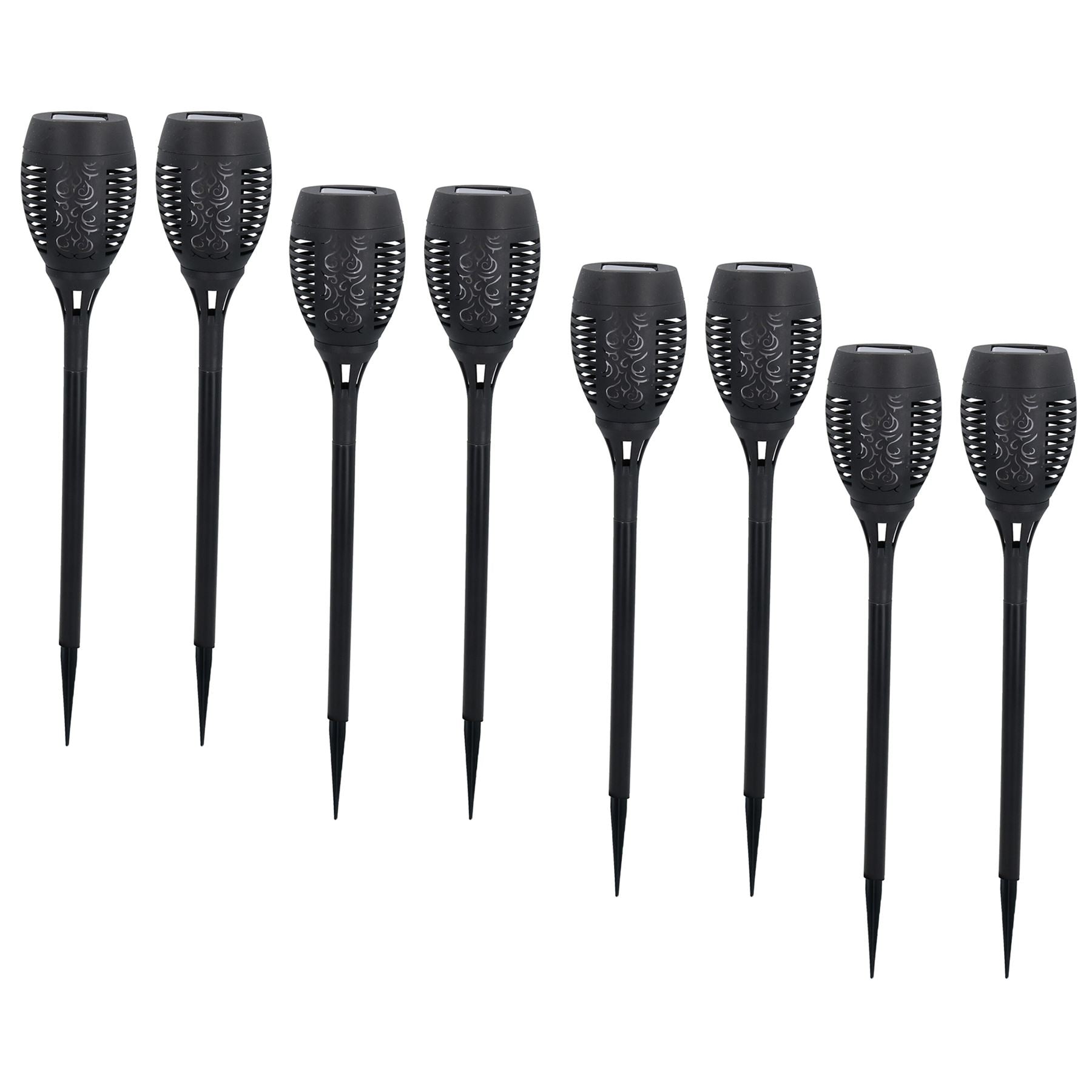 Lampe torche solaire de jardin à LED avec flamme vacillante, étanche et durable, pour extérieur