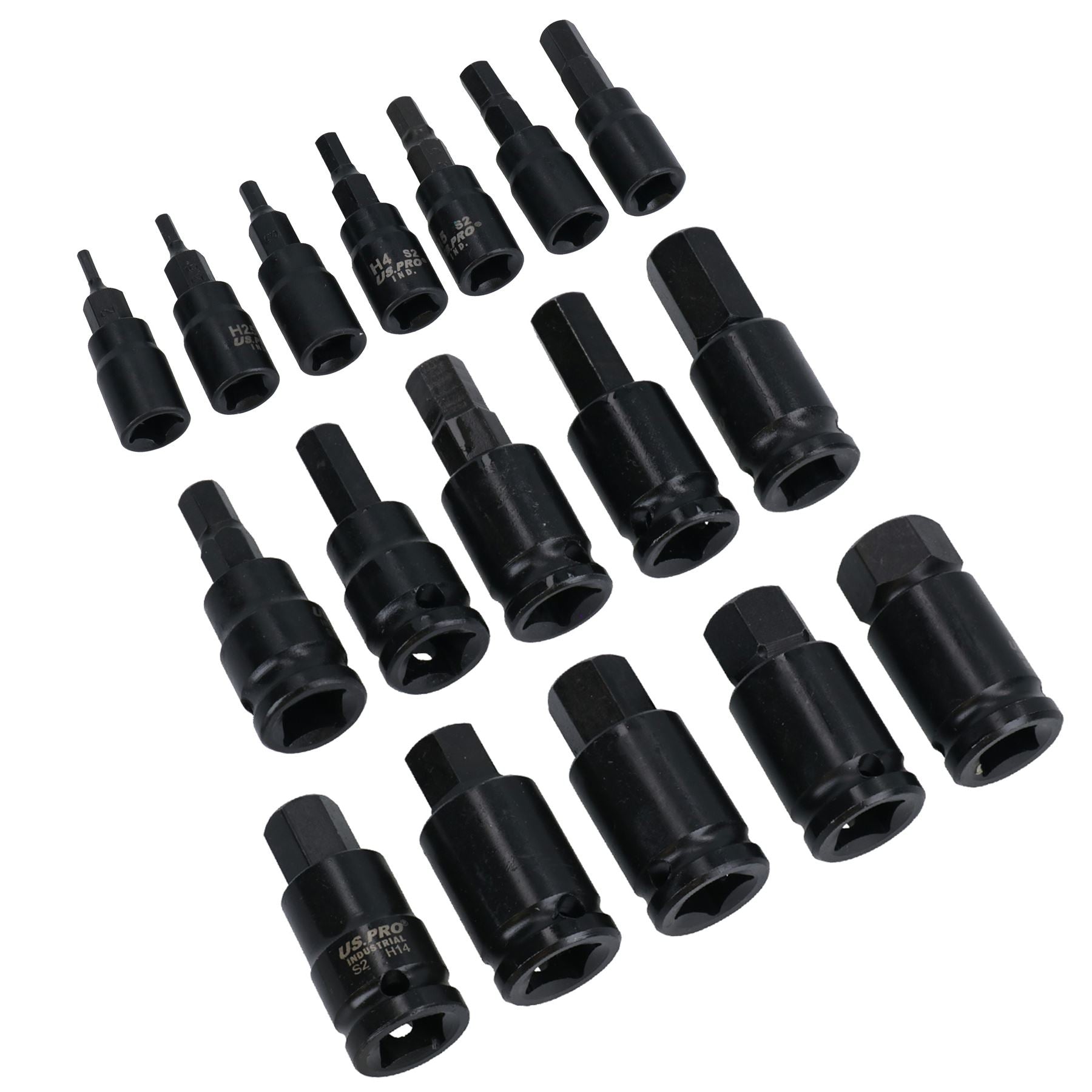 Douilles peu profondes pour clés Allen à impact métriques 2 mm – 22 mm 17 pièces à entraînement mixte
