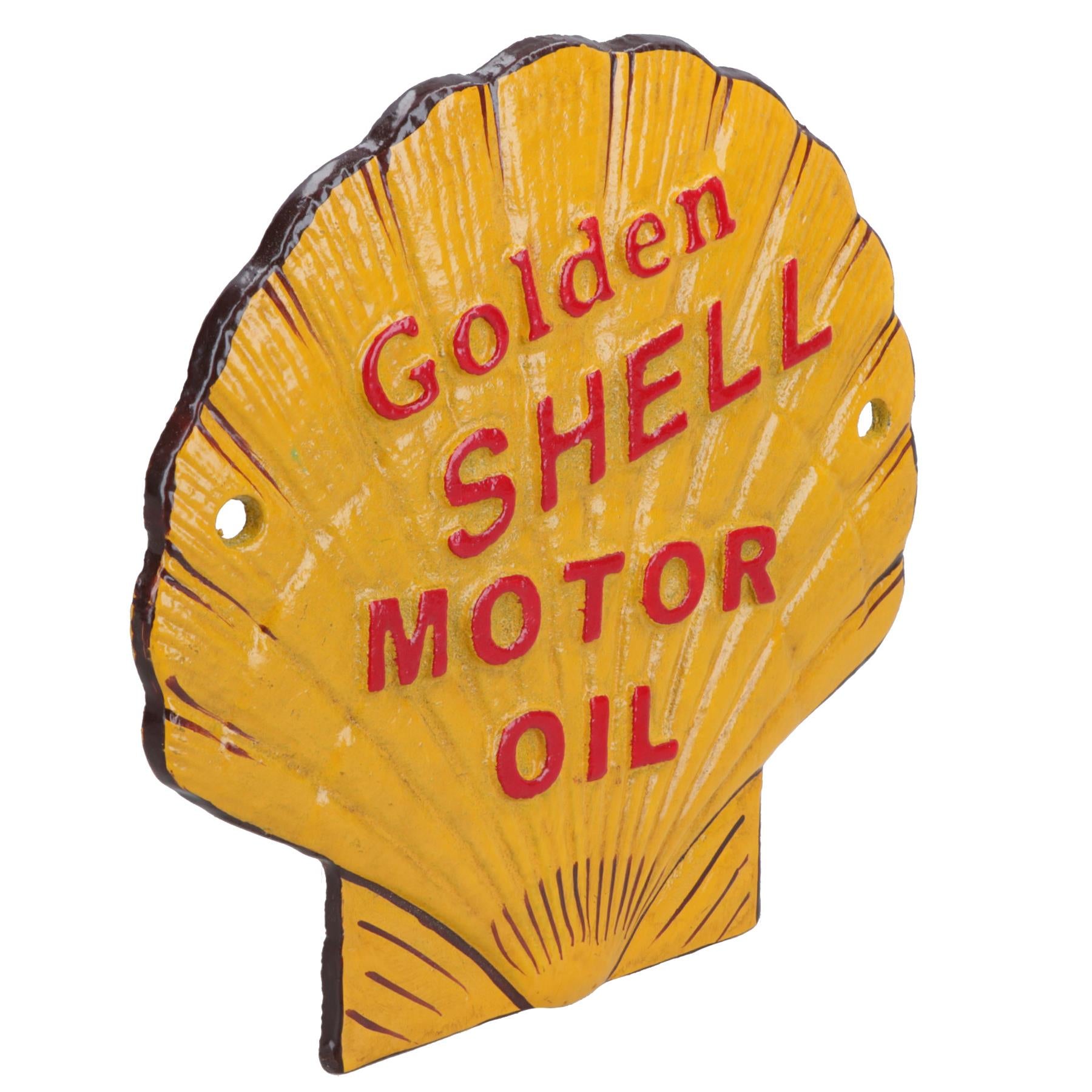 Shell Motor Oil Cast Iron Sign Plaque Door Wall House Fence Gate Post Garden