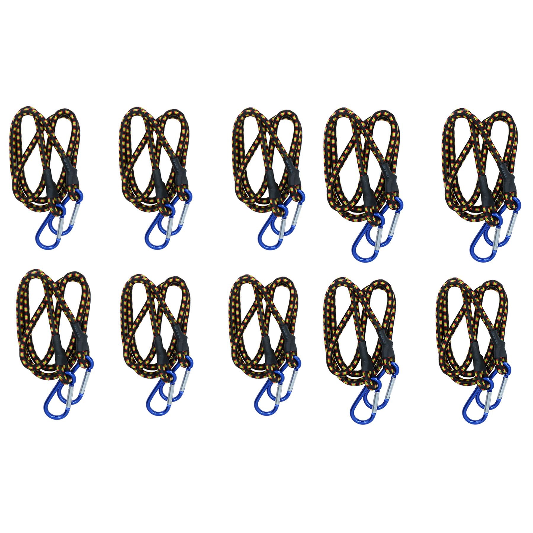 Sangle élastique de 48 po avec mousquetons en aluminium et support de fixation pour attache à crochet