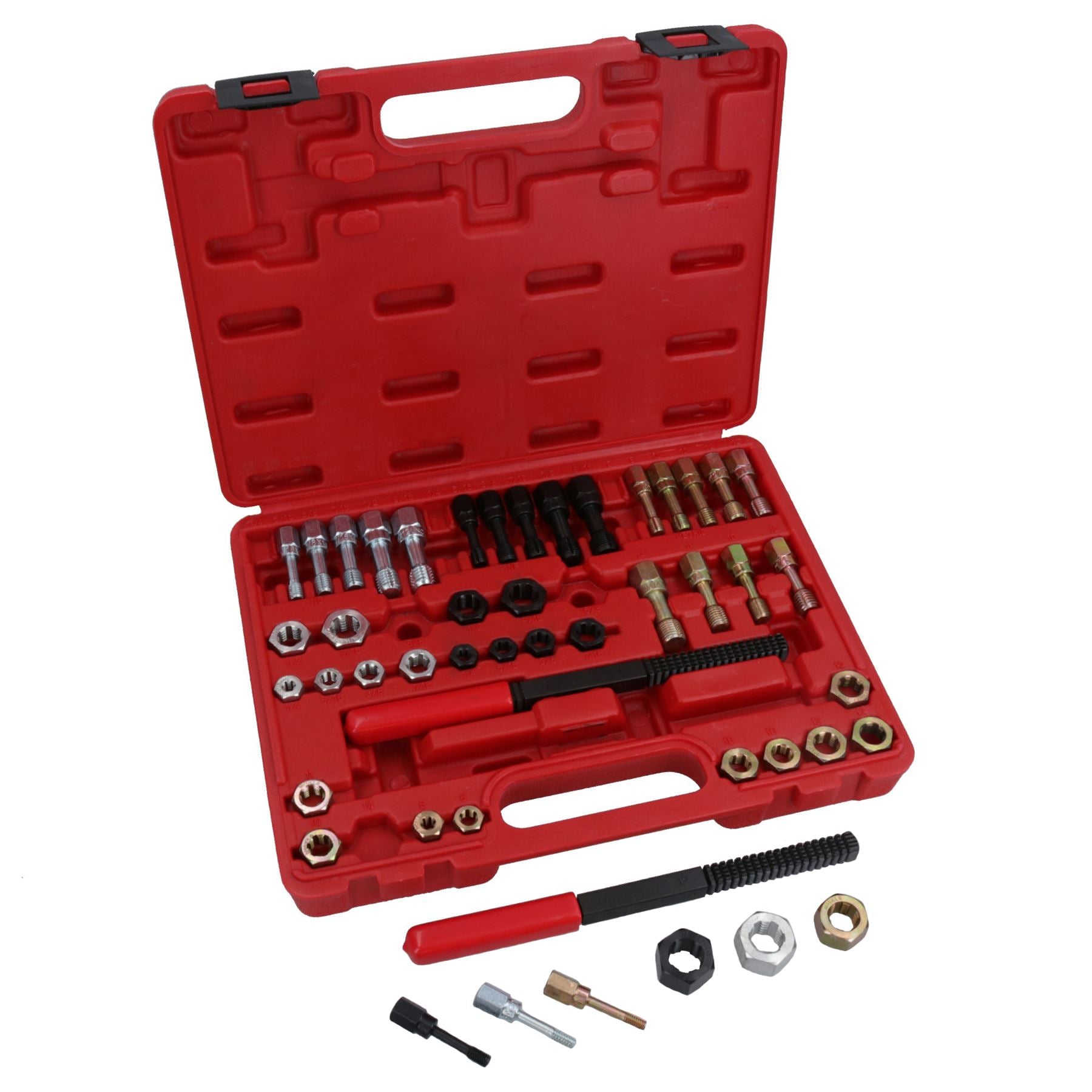 Kit de tarauds et filières de refiletage UNF UNC métriques + impériaux 48 pièces M6 - M14 1/4 po - 5/8 po
