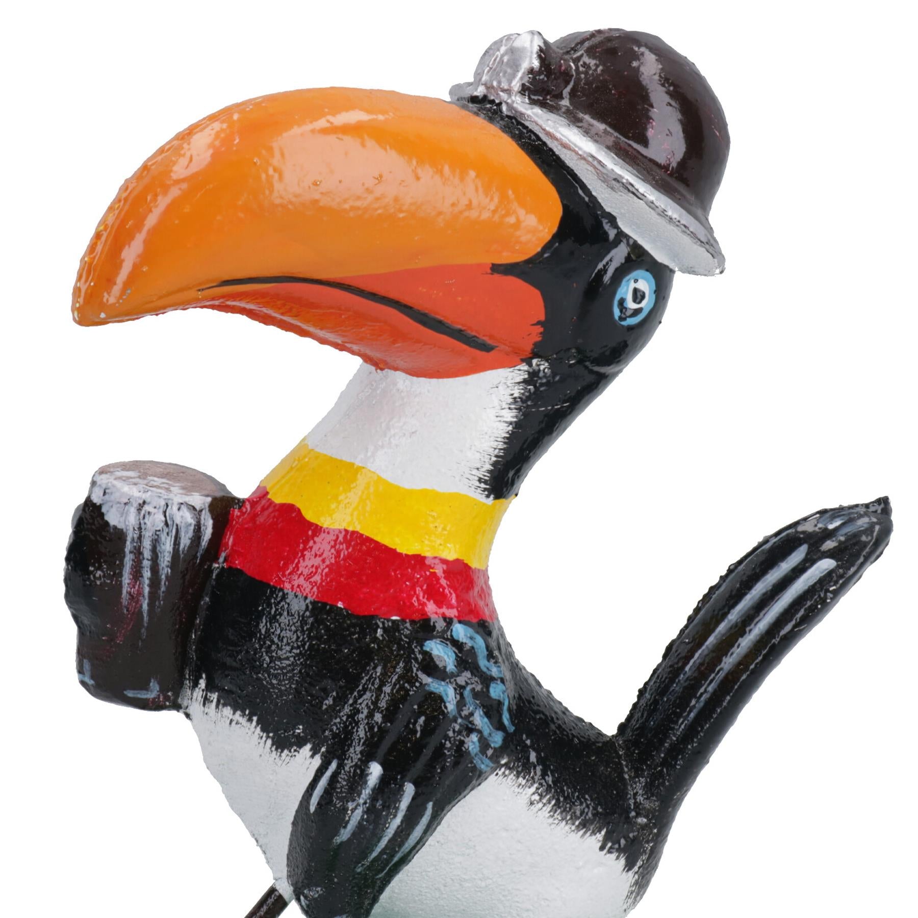 Tukan Bergmann Exotischer Vogel Gusseisen Statue Figur Trophäe Ornament Skulptur