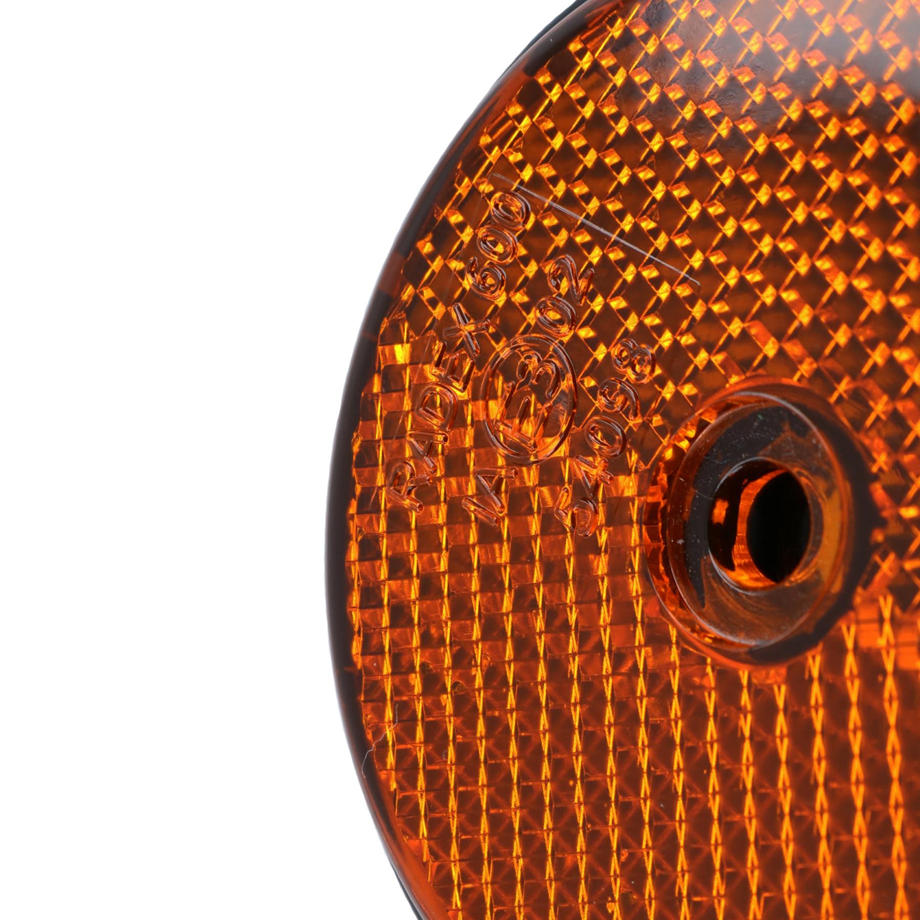 Orange Amber Round Circular Reflectors for Driveway Gate Fence Post Trailers
