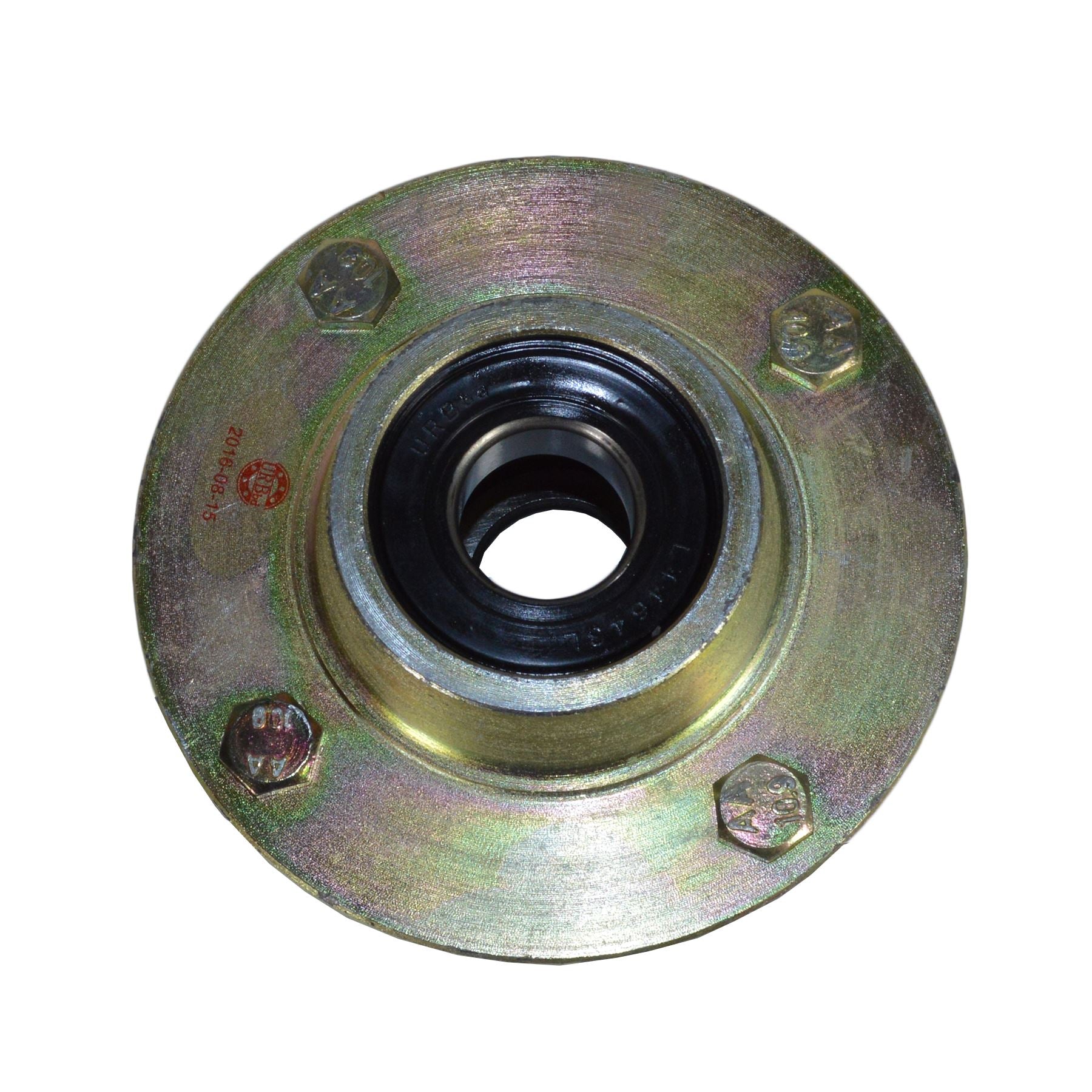 Paire de moyeux de roue de remorque en fonte 4" PCD 1" roulement conique 4 goujons avec écrous et capuchon
