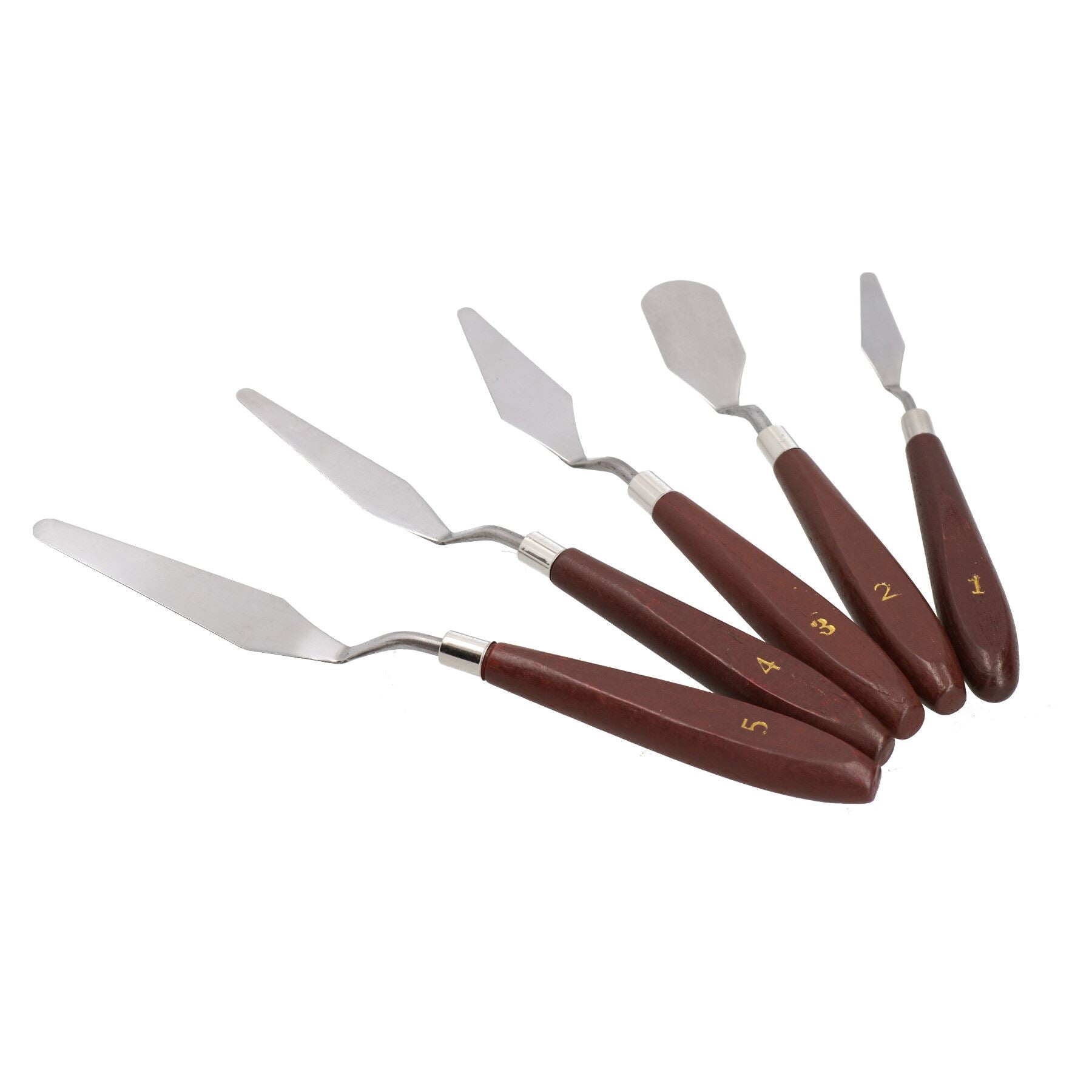 Ensemble de 5 couteaux à palette pour peinture acrylique et huile, spatules flexibles pour artistes