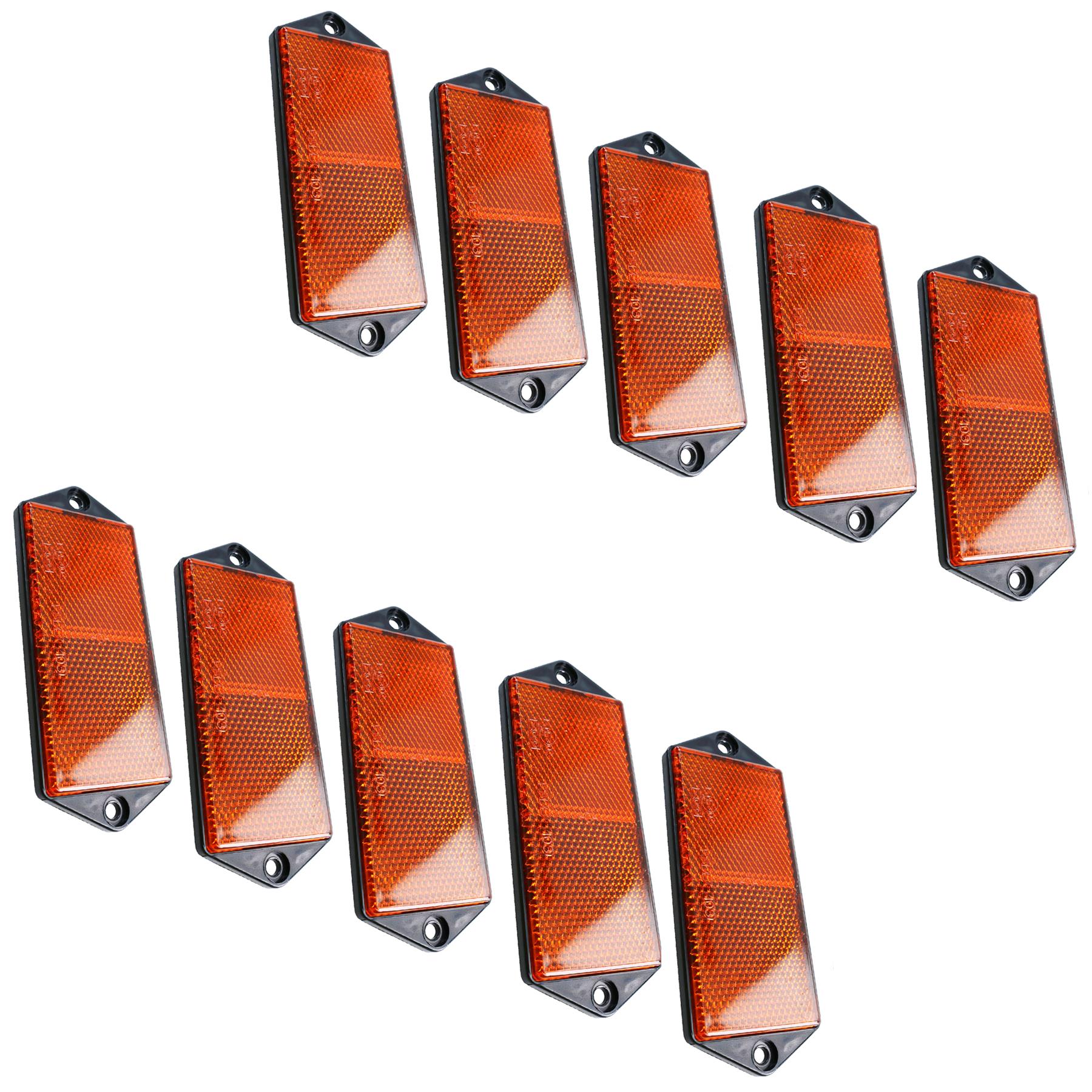 Orange Amber Large Rectangular Reflectors Driveway Gate Fence Post Trailers