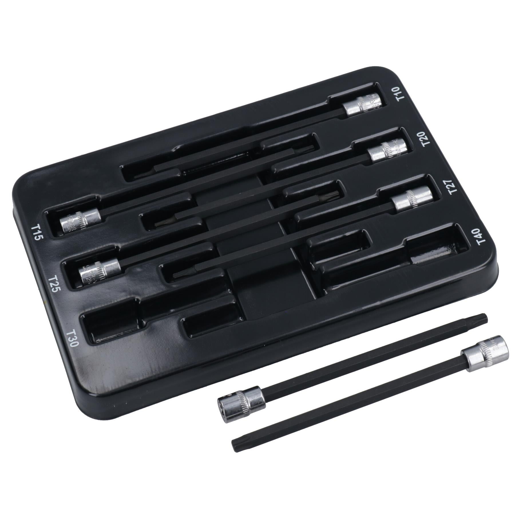 Extra lange Torx-Stern-Schlagbit-Steckschlüssel T10 – T40, 1/4 Zoll Antrieb, 7-tlg., 130 mm lang