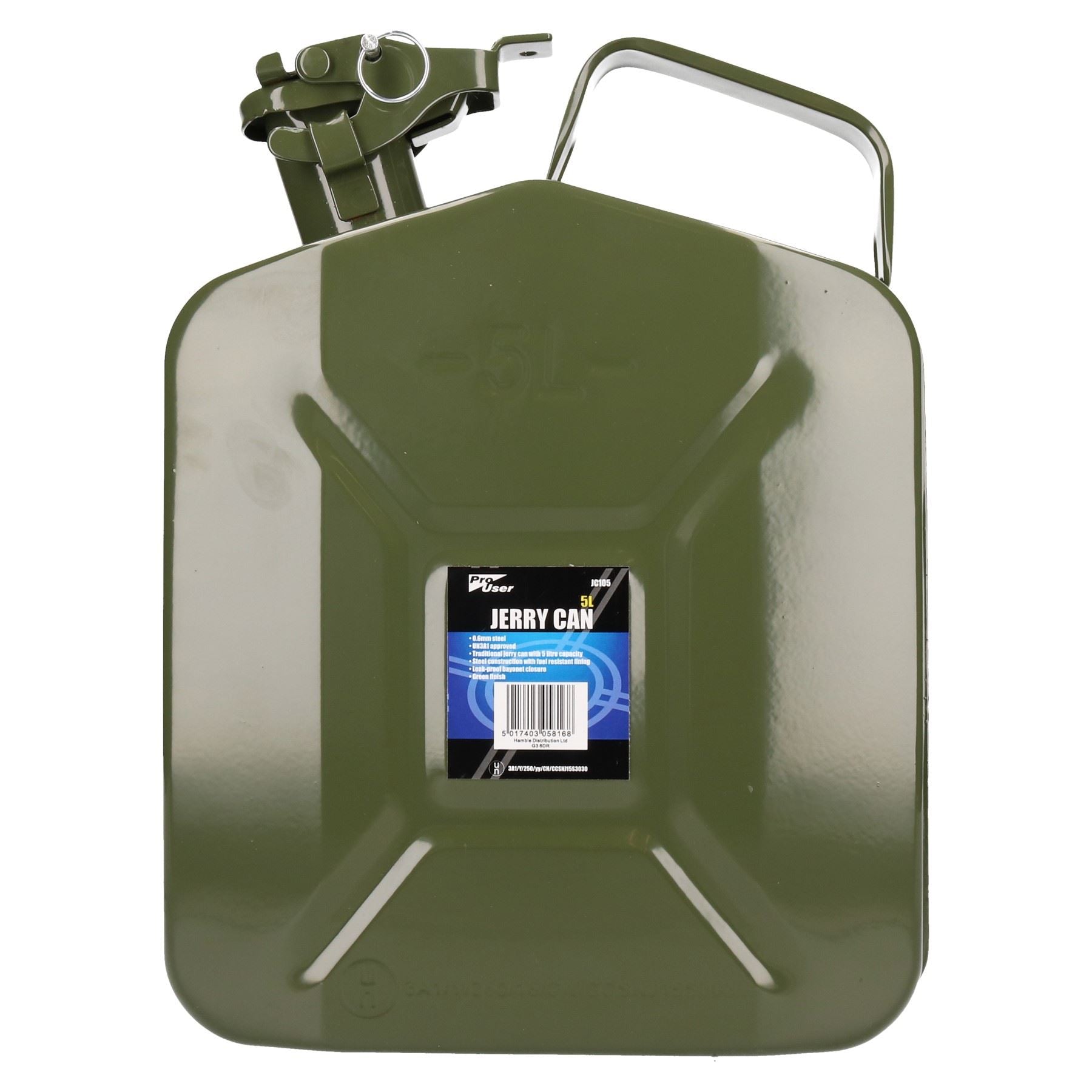 5 Litres Metal Fuel Jerry Can Holder Storage for Petrol Diesel Oil Container
