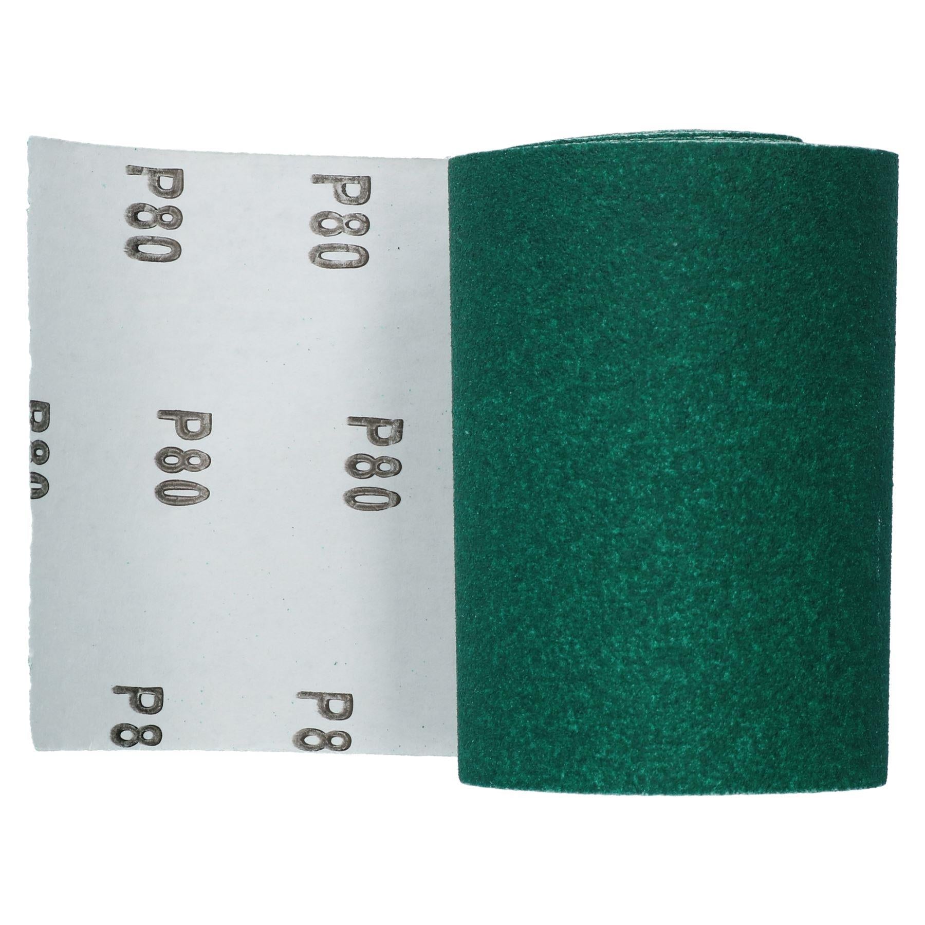 Rouleau de papier abrasif en oxyde d'aluminium 5 m x 115 mm, grain 80, papier abrasif moyen