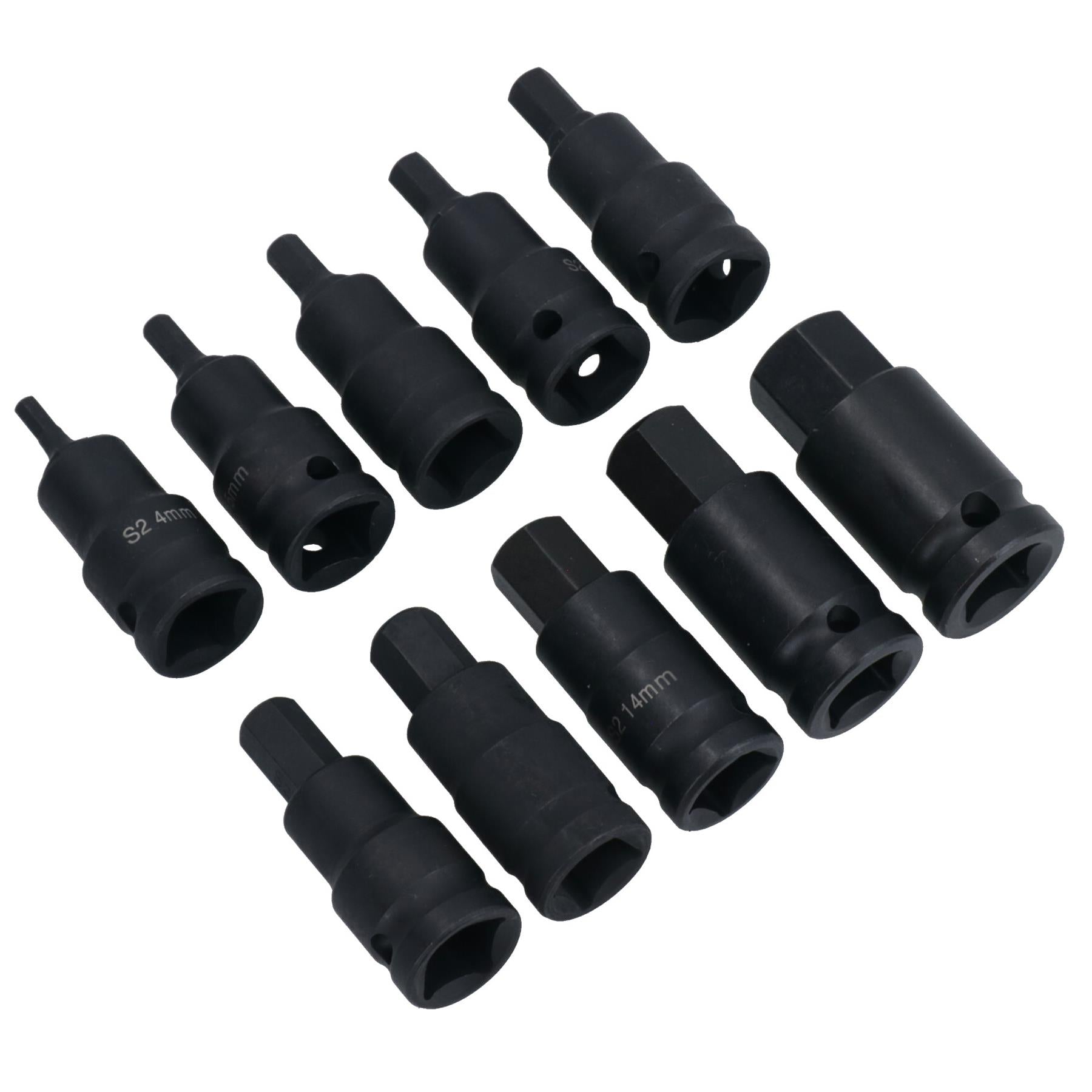 30" Breaker Power Bar & 10pc Impact Hex Bit Socket Set 1/2'' Drive 4 -19mm
