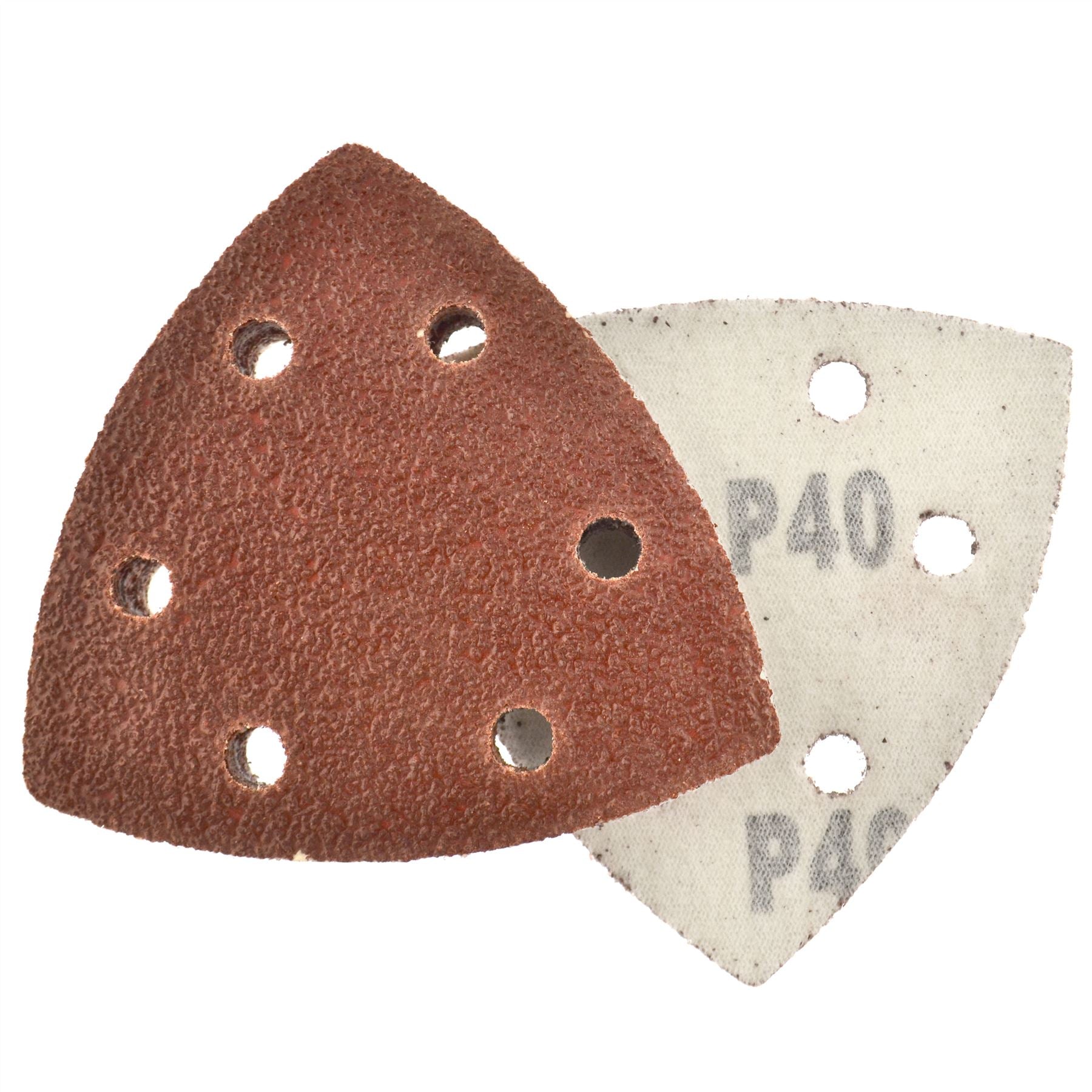 Klett-Schleifscheiben-Pads, 90 mm, dreieckige Scheibe, 100 Stück, Körnung 40