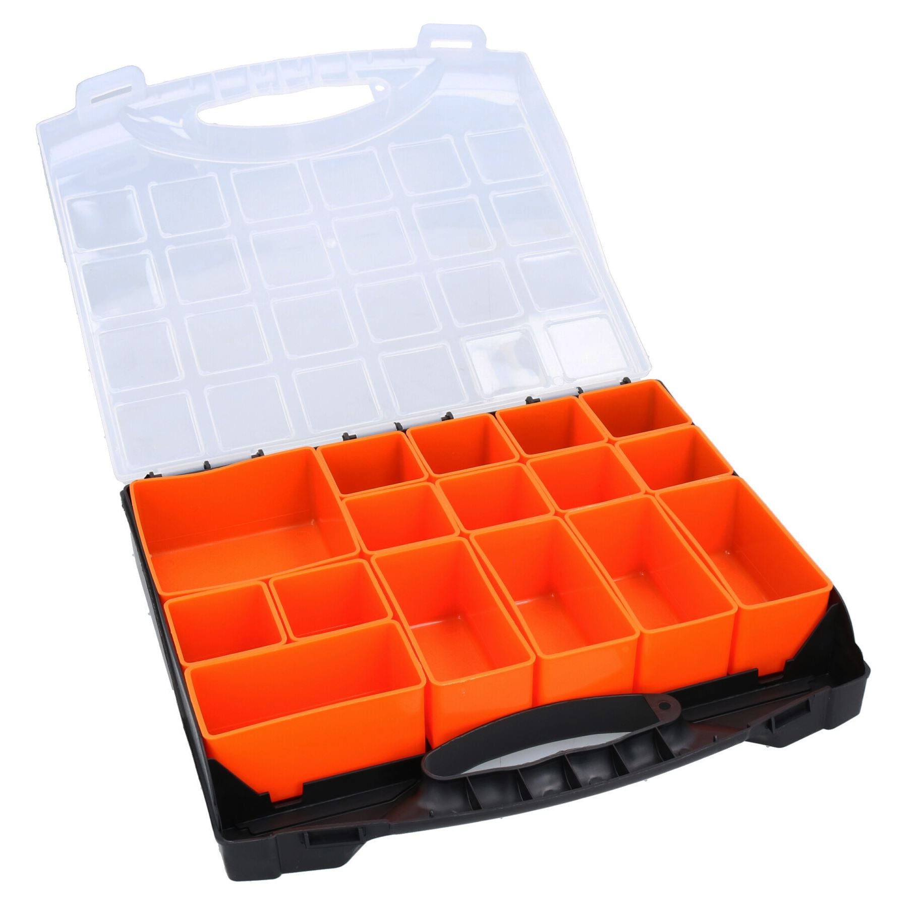 4 Tray Poly Tool Storage Organiser Case Holder with Removable Compartments