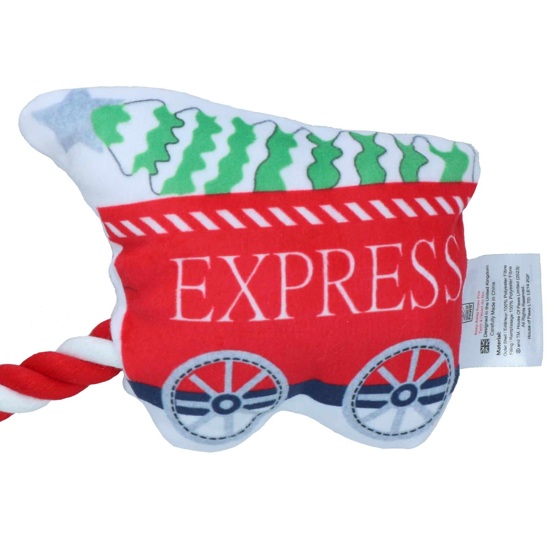 Jouet en peluche pour chien de Noël Père Noël Paws Express Corde couinante Cadeau de Noël