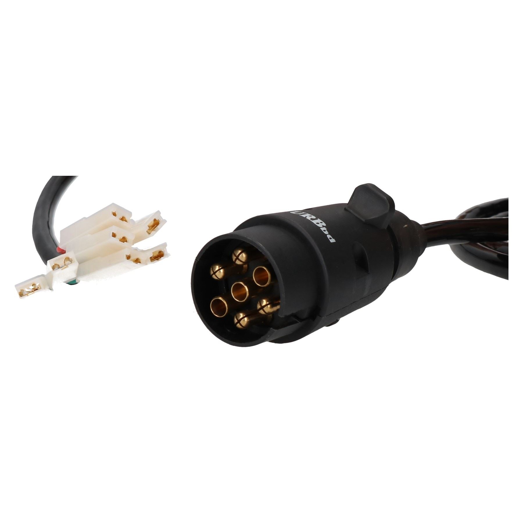 7 Pin Style Plug With Trailer Curly Extension Lead Cable 2 Metres For Ifor Williams