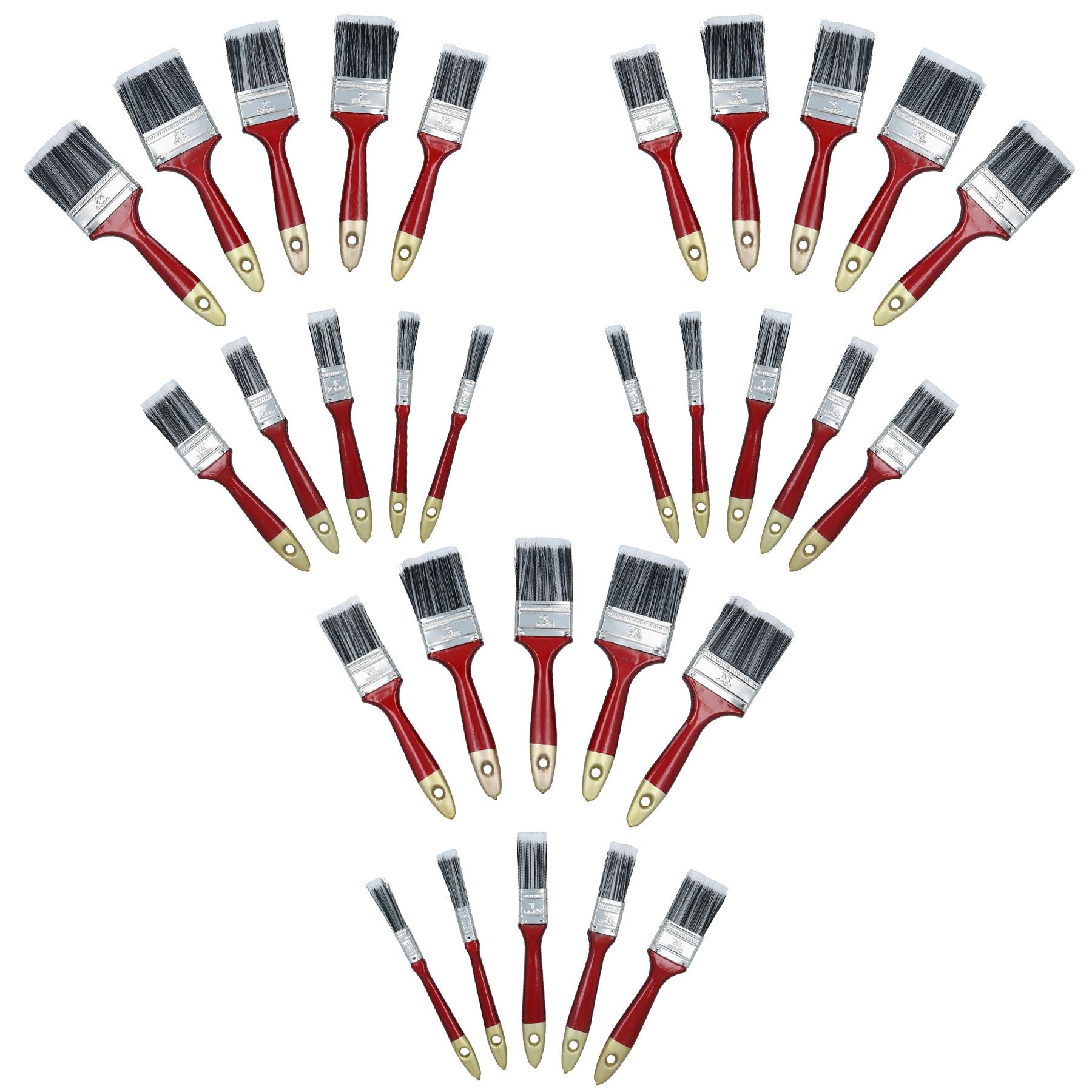 30pc Nylon bristle Paint Painting Brush Set Decorating 13mm – 63mm Wide Brushes