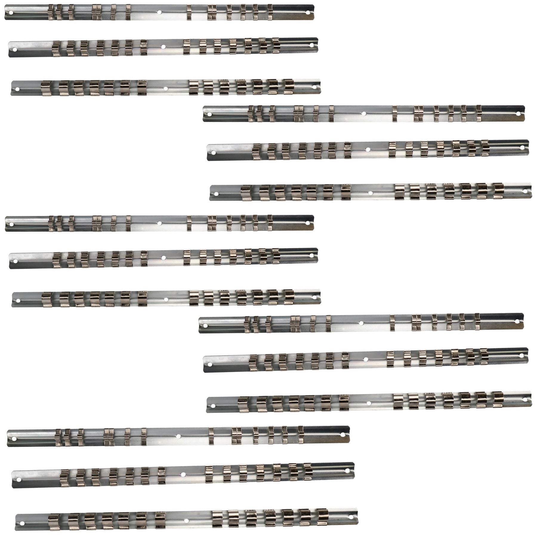 Rails de rangement pour douilles 15 pièces pour douilles 1/4, 3/8, 1/2 210 clips