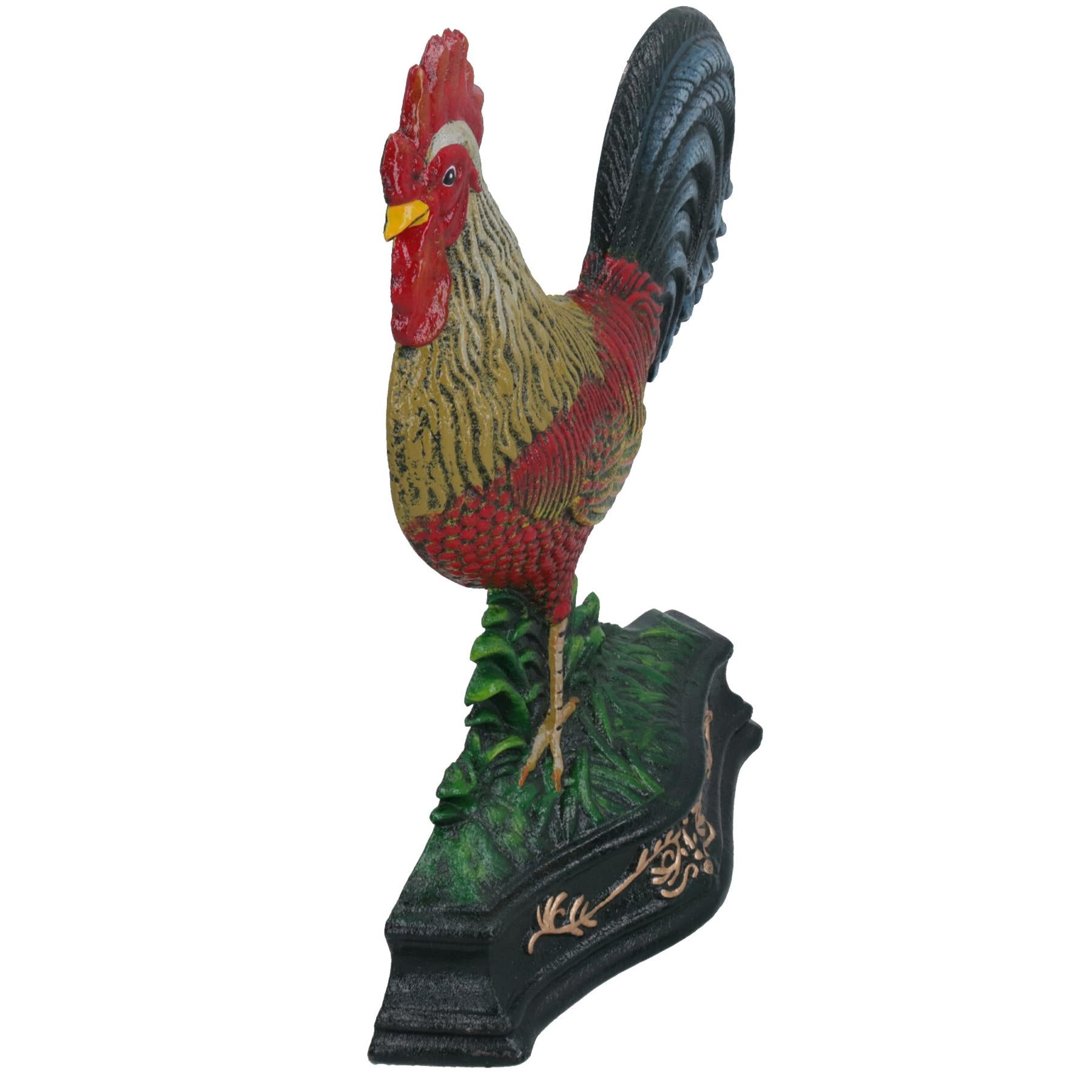 Butoir de porte en fonte en forme de coq ou de poule