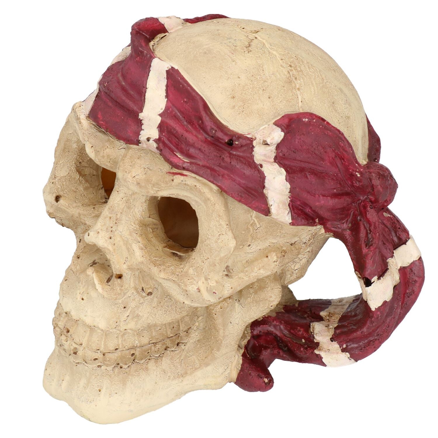 Mittelgroßes Aquarien-Ornament für rote Piraten-Totenkopf-Aquarien, 9 x 13 x 14 cm