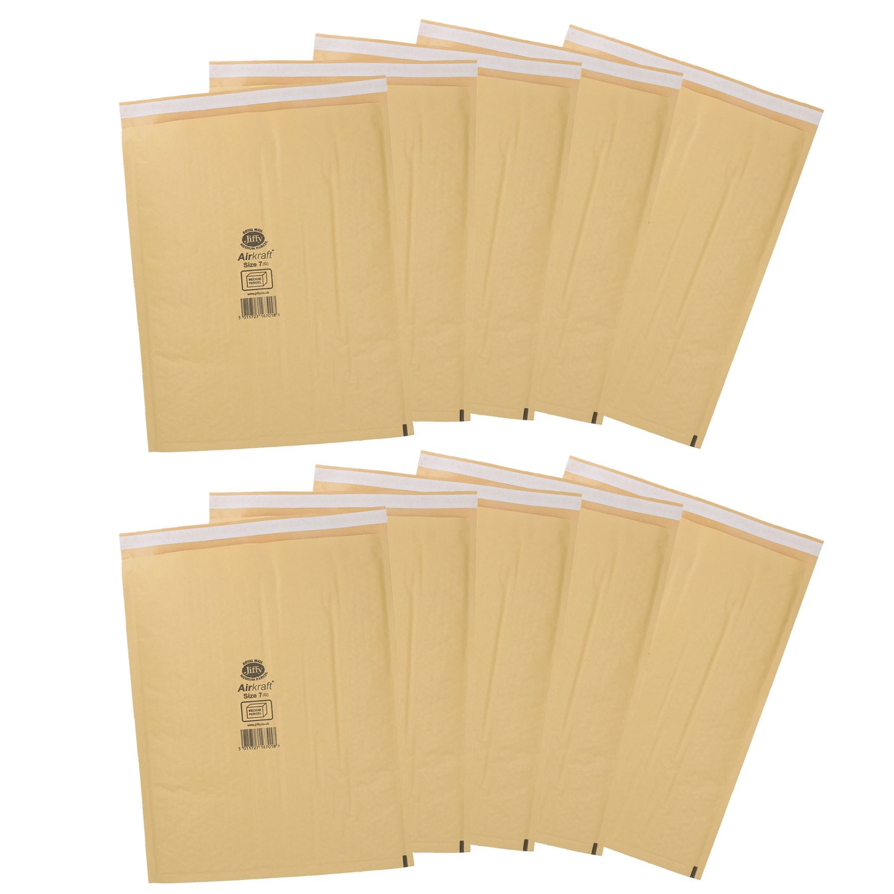 10er-Packung aus echtem Gold, Luftpolstertasche, gepolsterte Luftpolstertasche, Briefumschlag, Größe 7