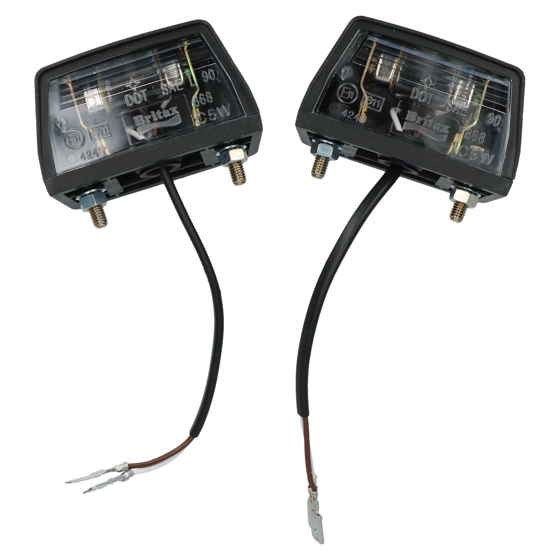 Lot de 2 lampes d'éclairage de plaque d'immatriculation pour remorques, caravanes, fourgonnettes