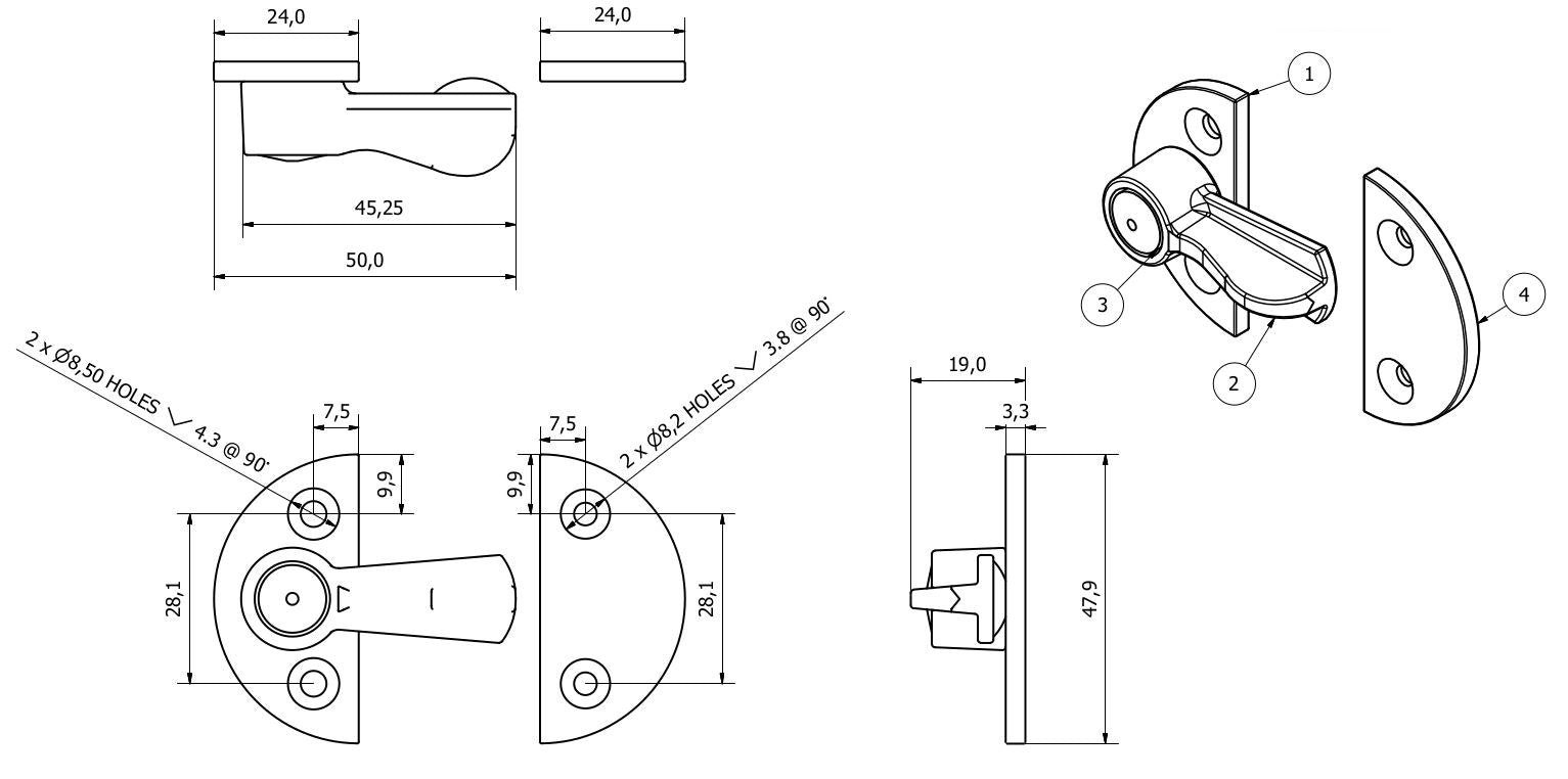 Gravelly Fastener Swivel Toggle Catch Lock Trailer Number Plate Clip Medium