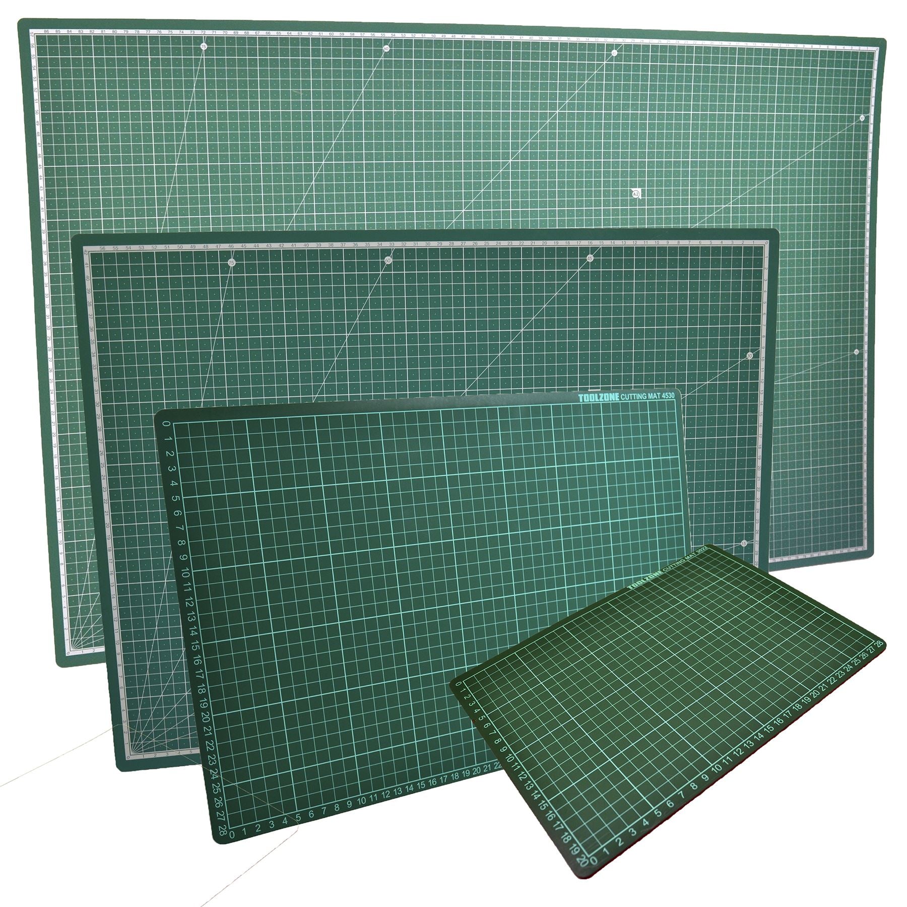 Heilmatten-Multipack A1, A2, A3 und A4, rutschfestes, bedrucktes Gitterlinienmesser, Bastelbrett-Set