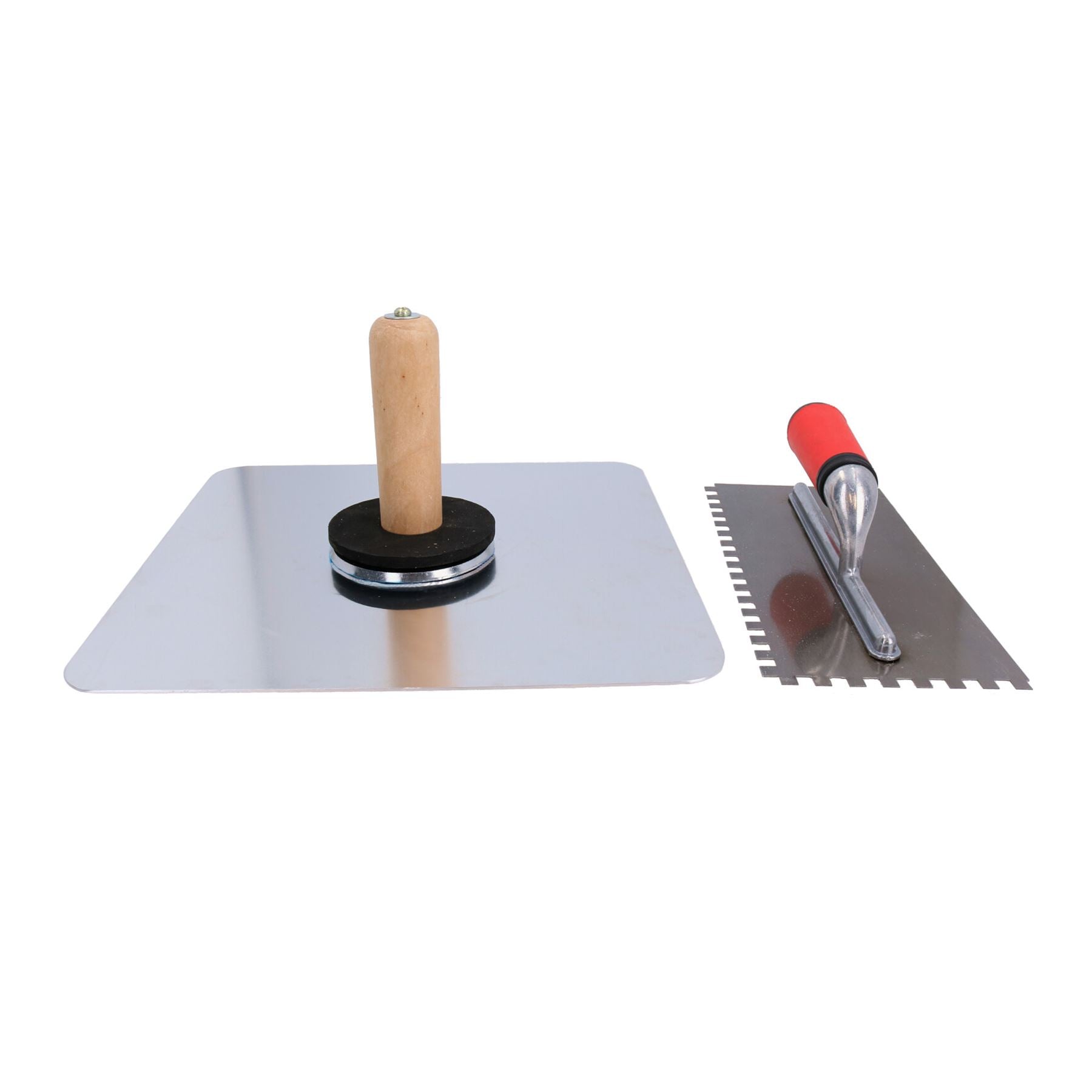 Planche à plâtrer en aluminium + truelle à encoches carrées de 8 mm