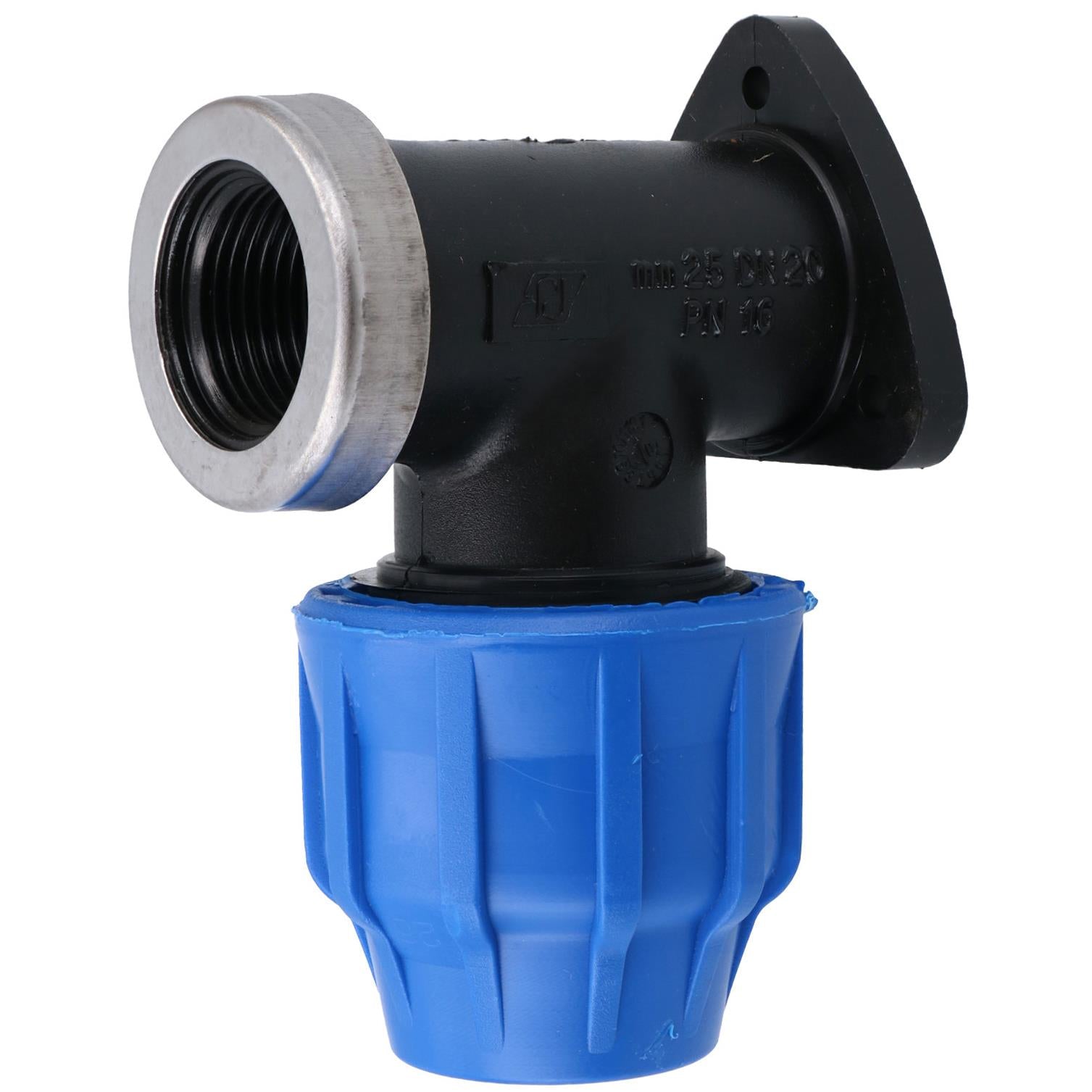 Coude mural en PEMD 25 mm x 3/4 po Raccord de robinet extérieur Connecteur fileté Coude