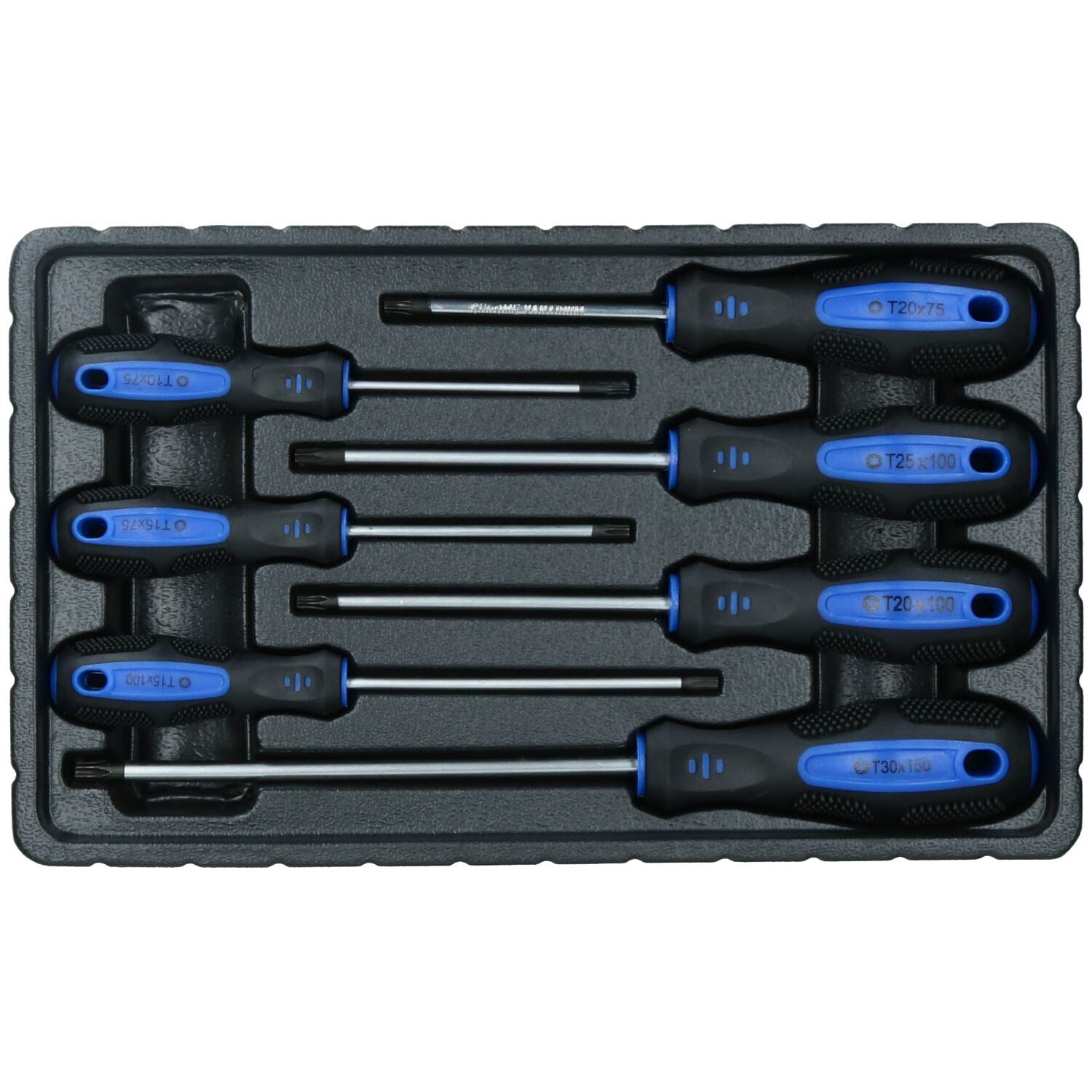Jeu de 7 tournevis magnétiques Torx Star avec poignée coussinée T10 - T30