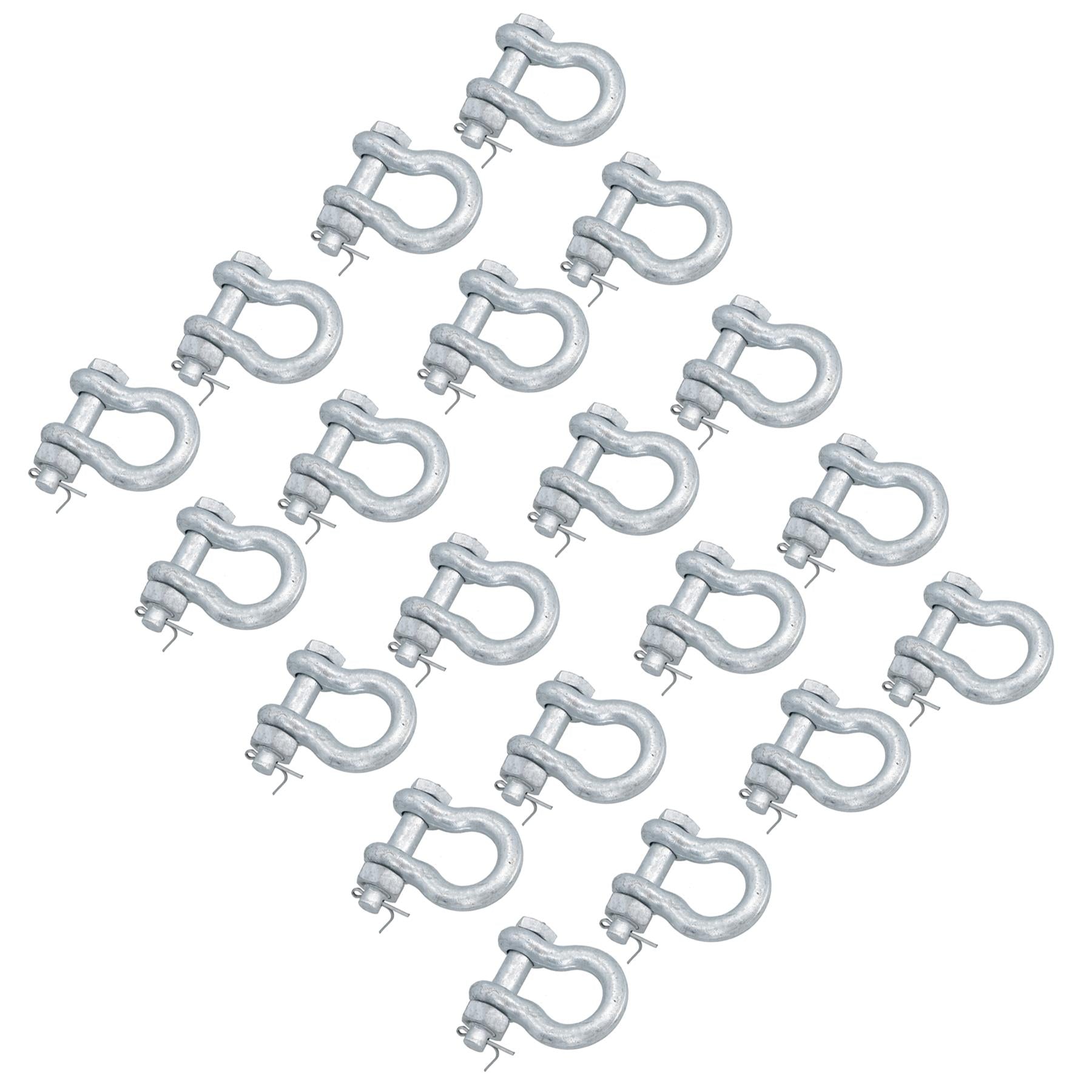 Galvanised Bow Shackle Safety Pin 3/8in (10mm) 1.0T to US Fed Spec