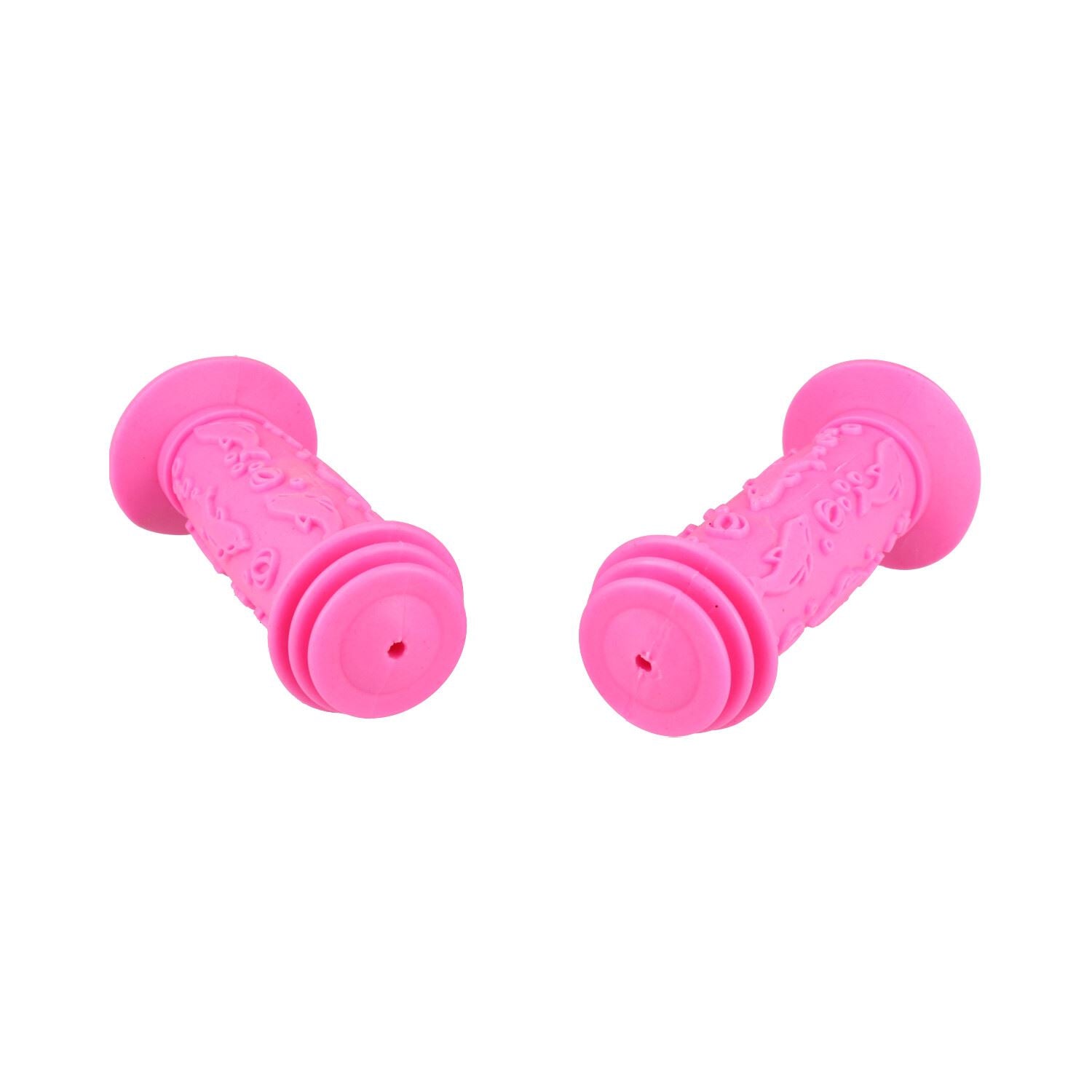 Junior Kids Pink Rubber Handlebar Grips Bike Cycle Anti-Slip Dolphin Design