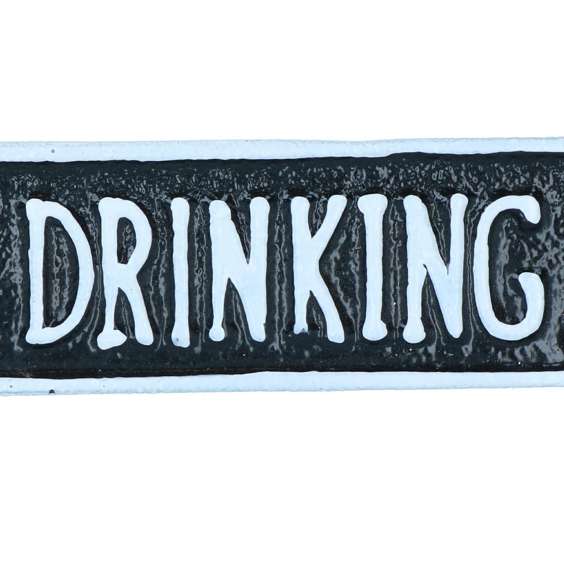 Let The Drink Be Gin Cast Iron Sign Plaque Wall Door House Cocktail Pub Bar